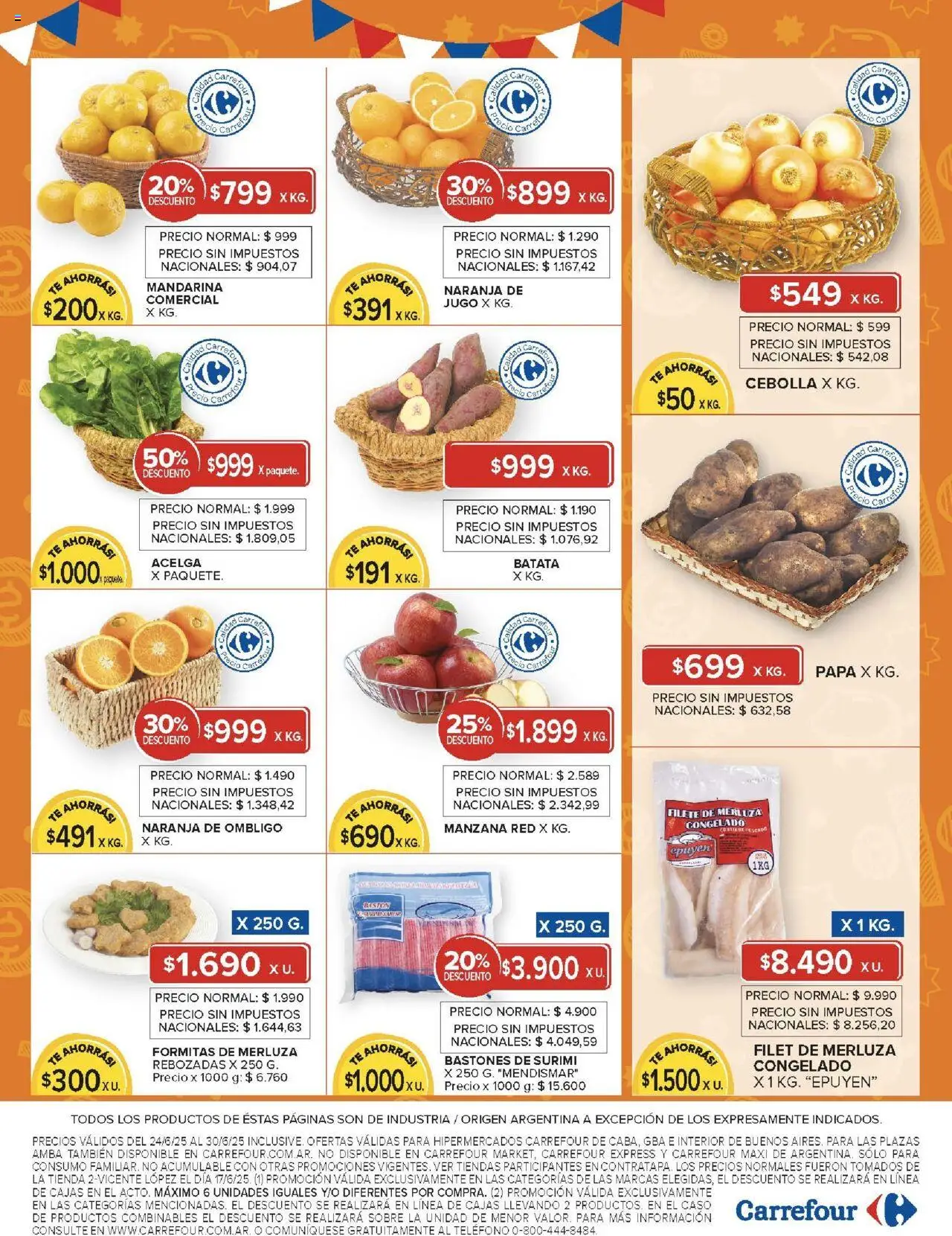Carrefour ofertas │ válido desde el 24.06.2025 | Página: 4 | Productos: Sobre, Batata, Pescado, Té