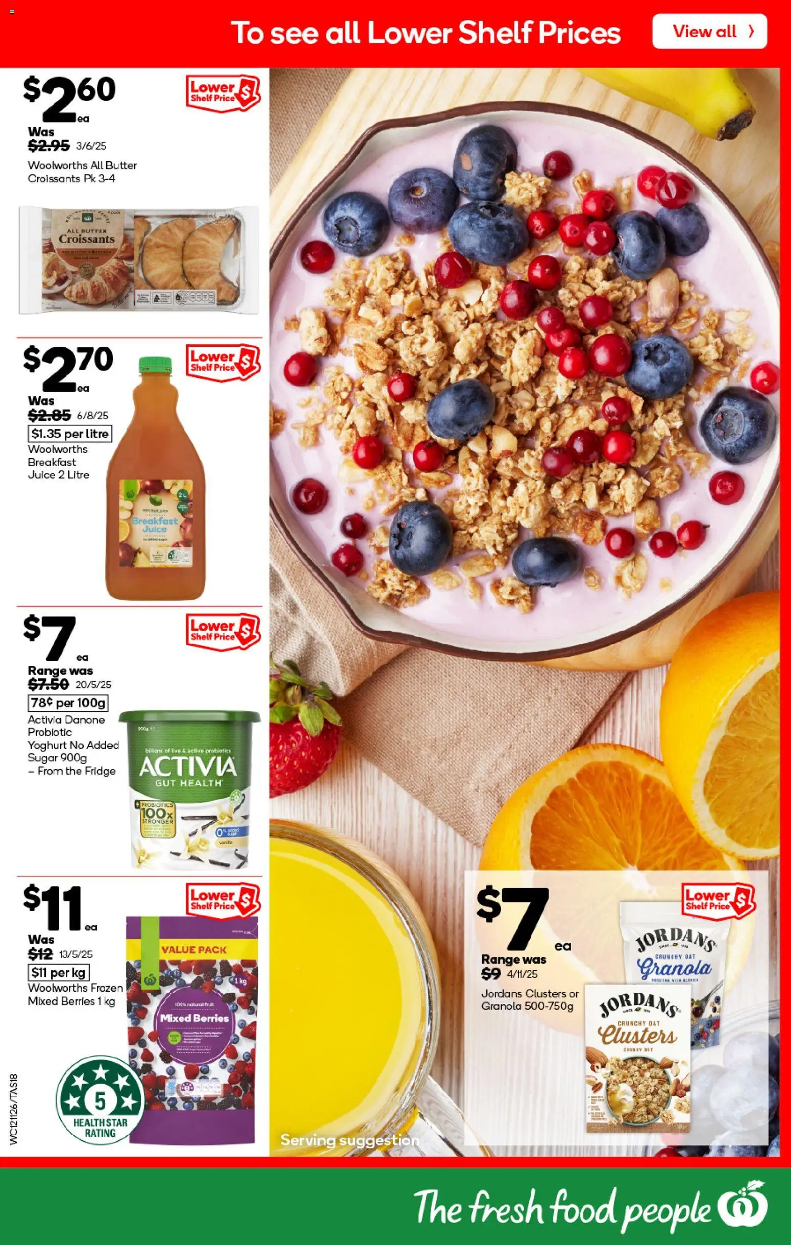 Woolworths catalogue - valid from 12.11.2025 | Page: 18 | Products: Granola, Juice, Sugar, Fridge
