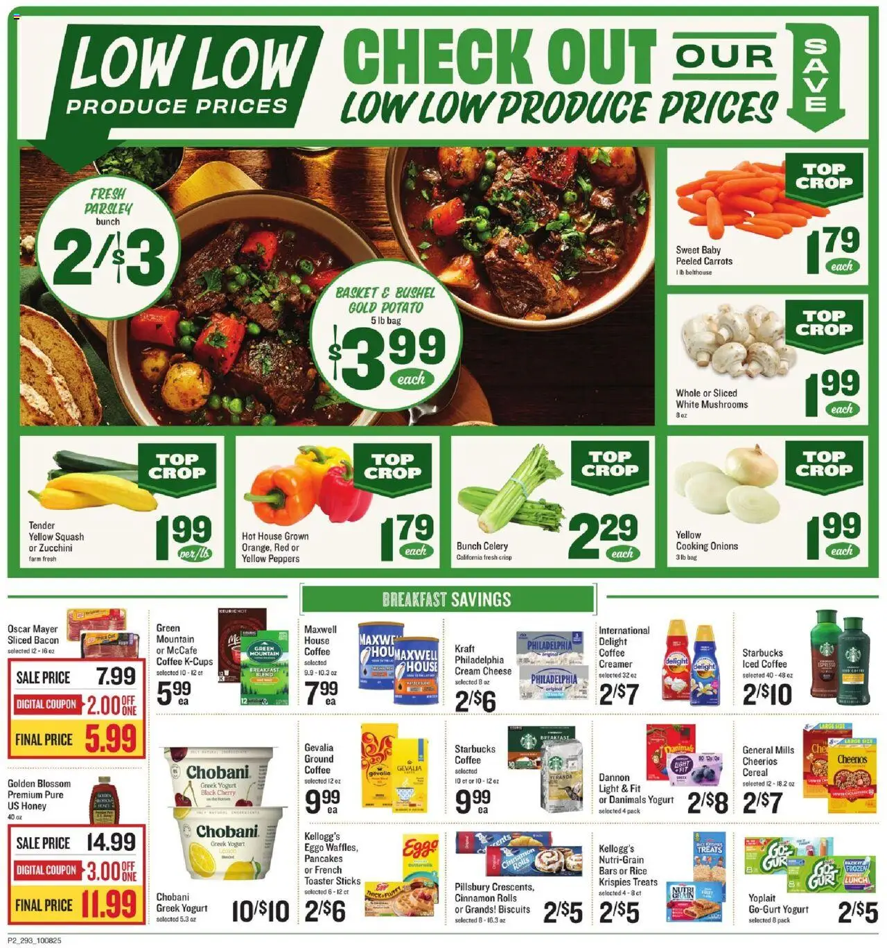 Lowes Foods Weekly Ad - SC - valid from 08.10.2025 | Page: 2 | Products: Squash, Mushrooms, Yogurt, Lemon