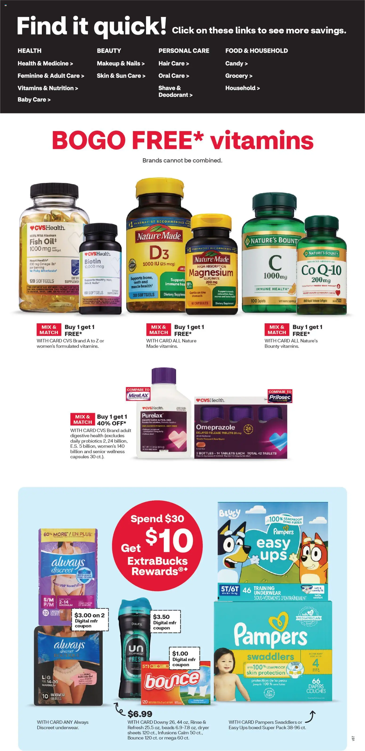 CVS Pharmacy Weekly Ad - WA - valid from 01.03.2026 | Page: 4 | Products: Probiotics, Biotin, Deodorant, Dryer
