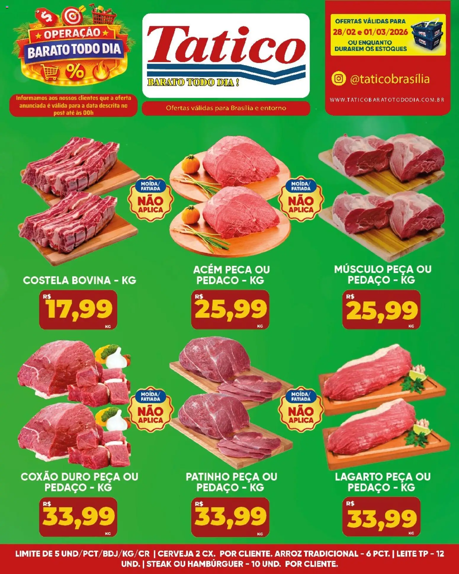 Tatico Folheto - válido de 02.03.2026 | Página: 31 | Produtos: Acém, Cerveja, Arroz, Hambúrguer
