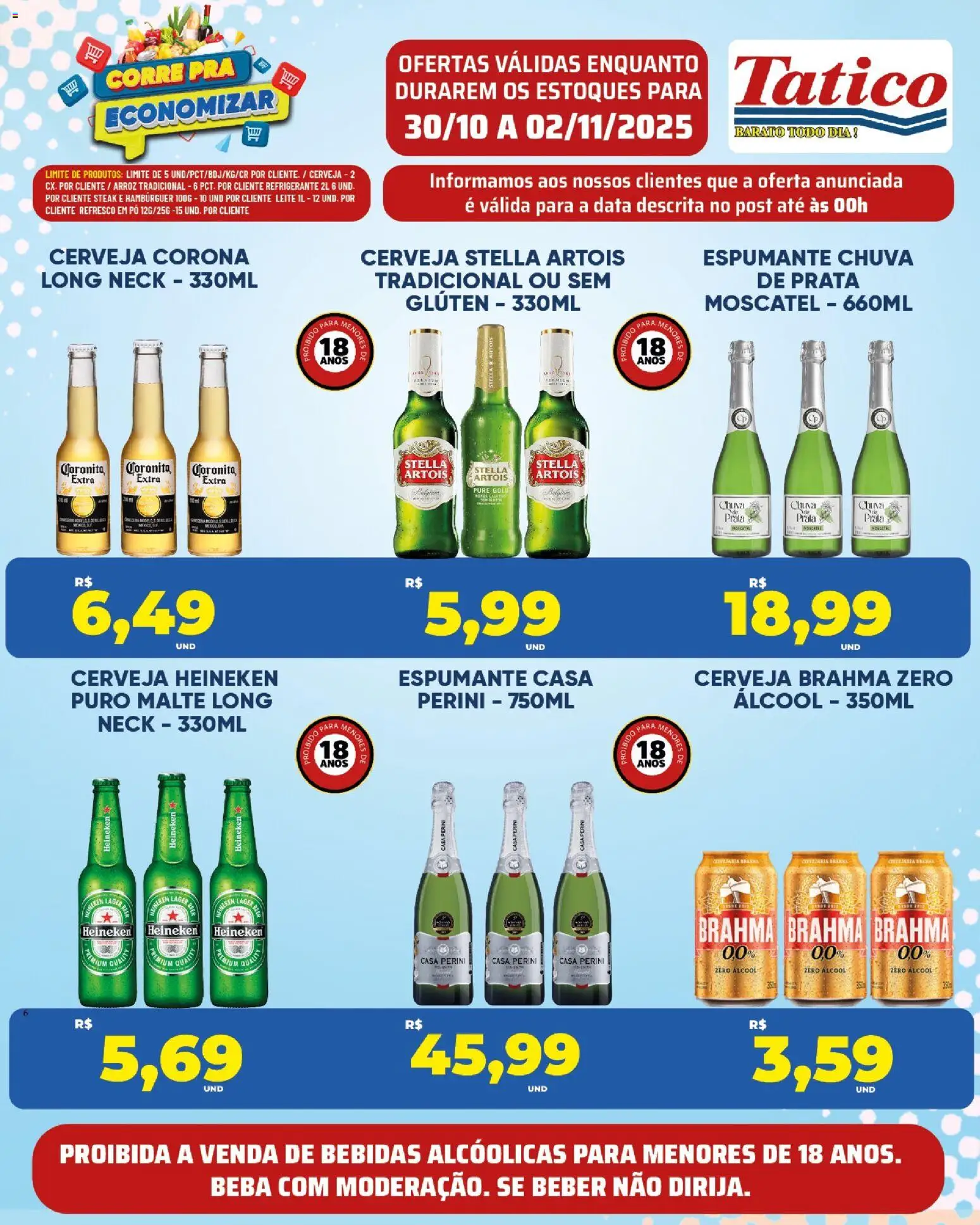Tatico Folheto - válido de 03.11.2025 | Página: 44 | Produtos: Refresco, Leite, Cerveja Heineken, Hambúrguer