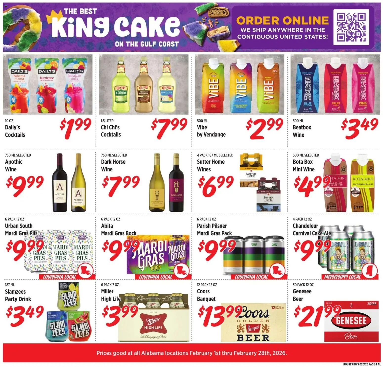 Rouses Monthly - AL - valid from 01.02.2026 | Page: 4 | Products: Box, Wine, Beer, Mango