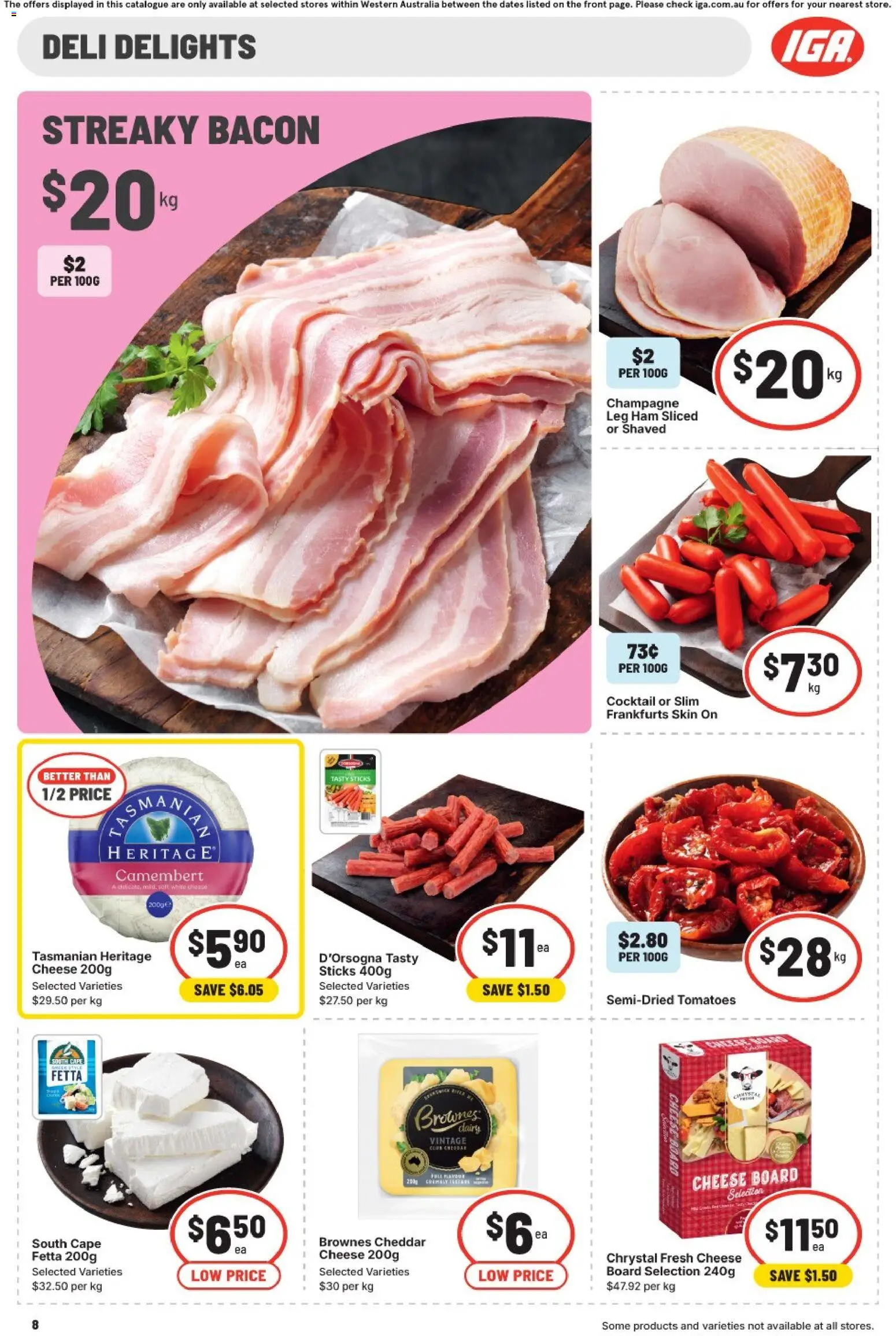 IGA catalogue - valid from 21.01.2026 | Page: 8 | Products: Bacon, Dairy, Cheese, Ham