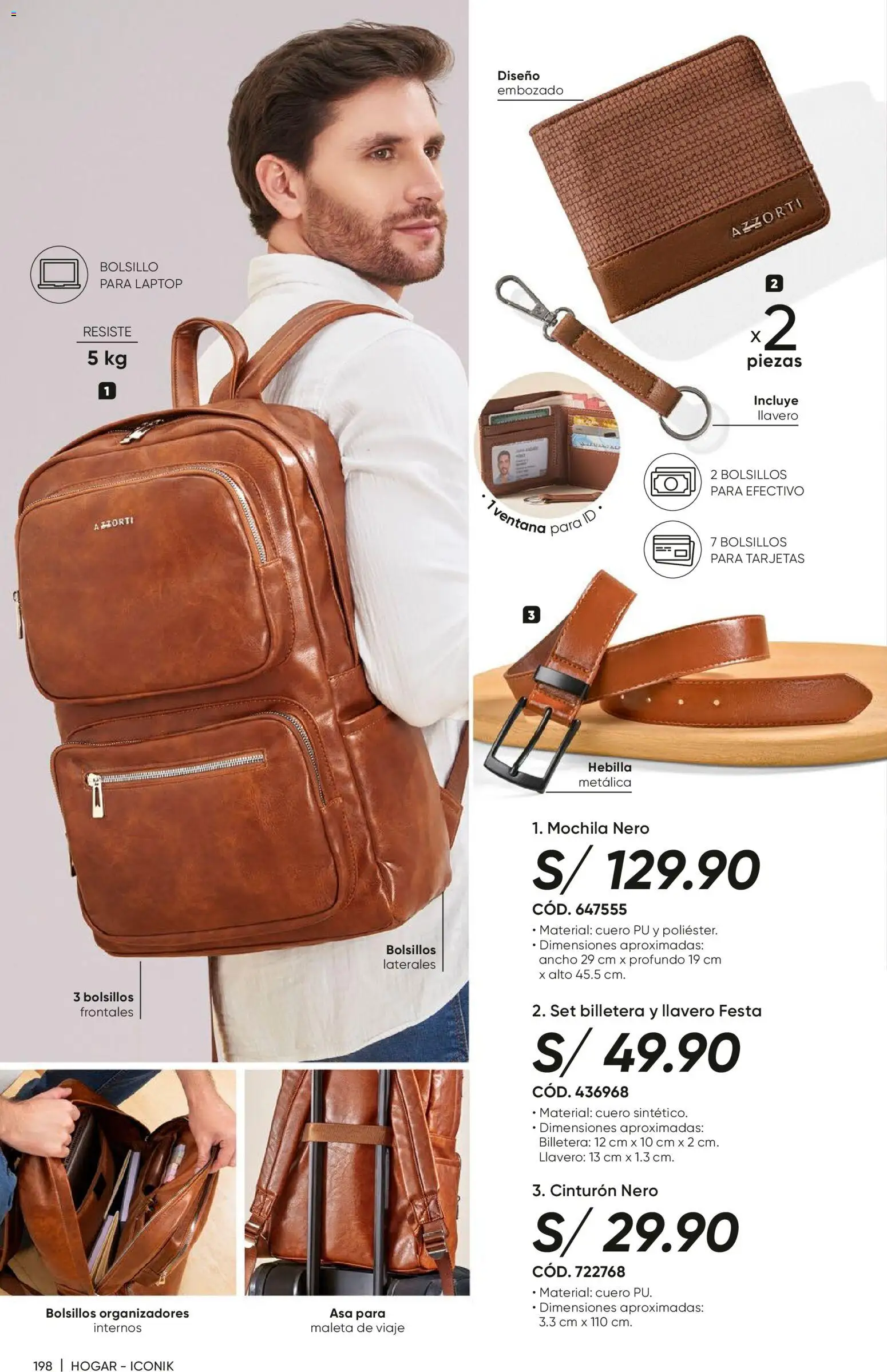 Catálogo Azzorti válido desde 15.12.2025 | Página: 201 | Productos: Mochila, Billetera, Maleta, Cinturón