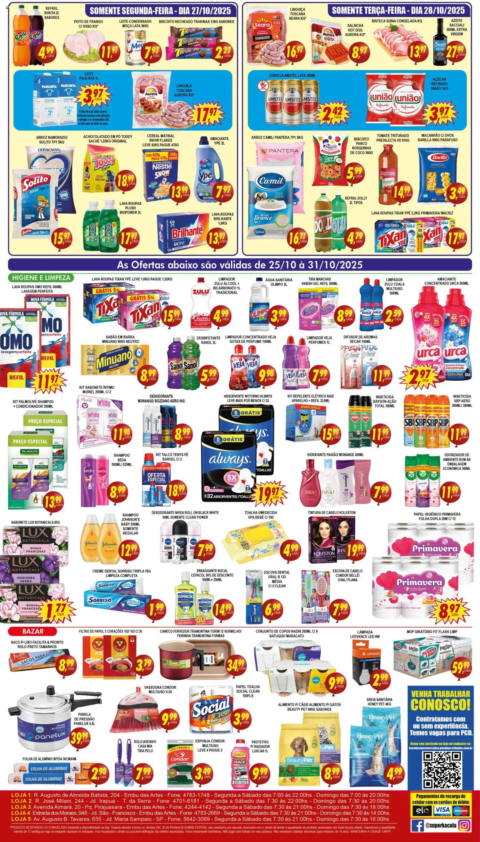 Kaçula Folheto - válido de 25.10.2025 | Página: 4 | Produtos: Sabão, Panela de pressão, Macarrão, Creme