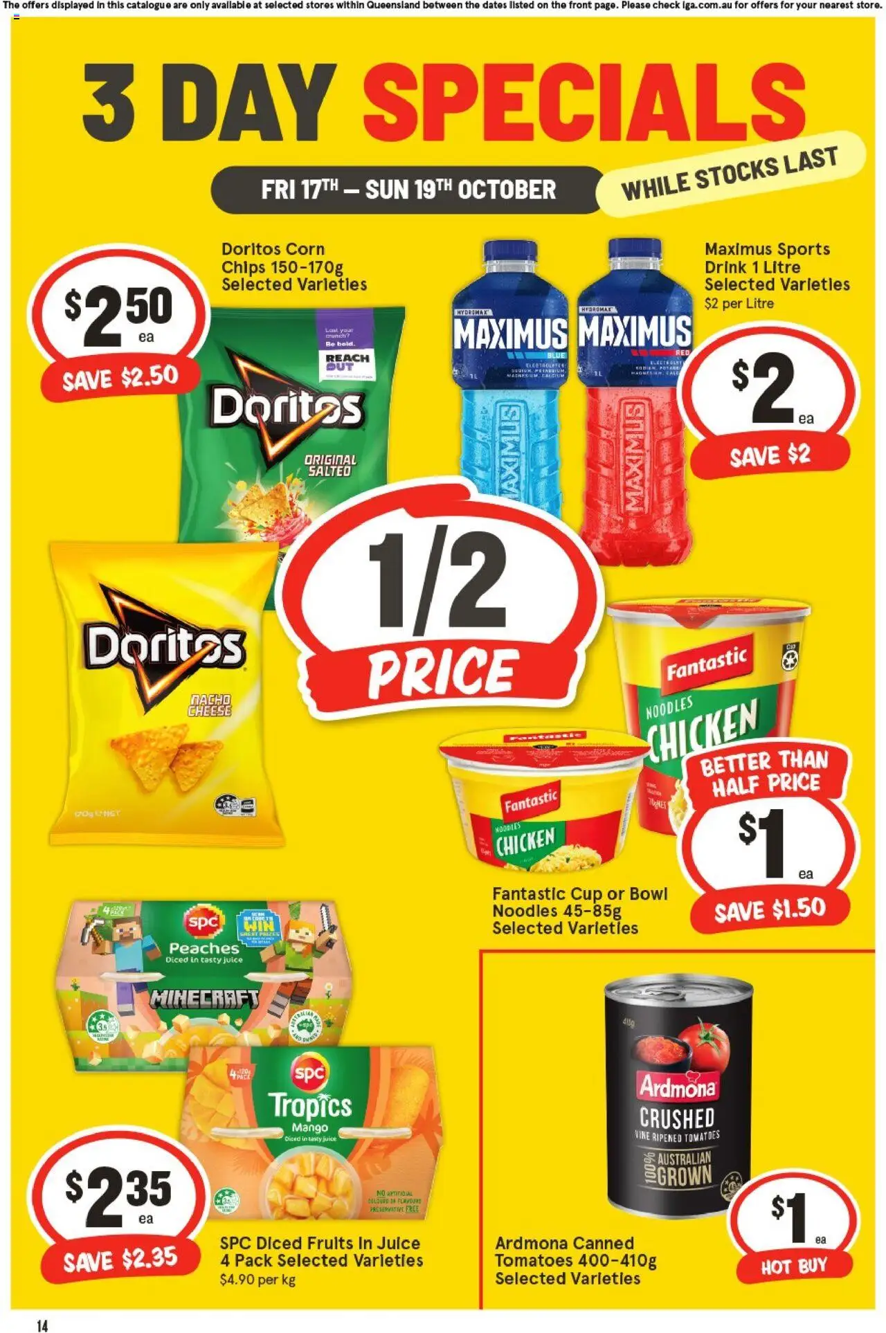 IGA catalogue - valid from 17.10.2025 | Page: 3 | Products: Cheese, Chicken, Noodles, Mango