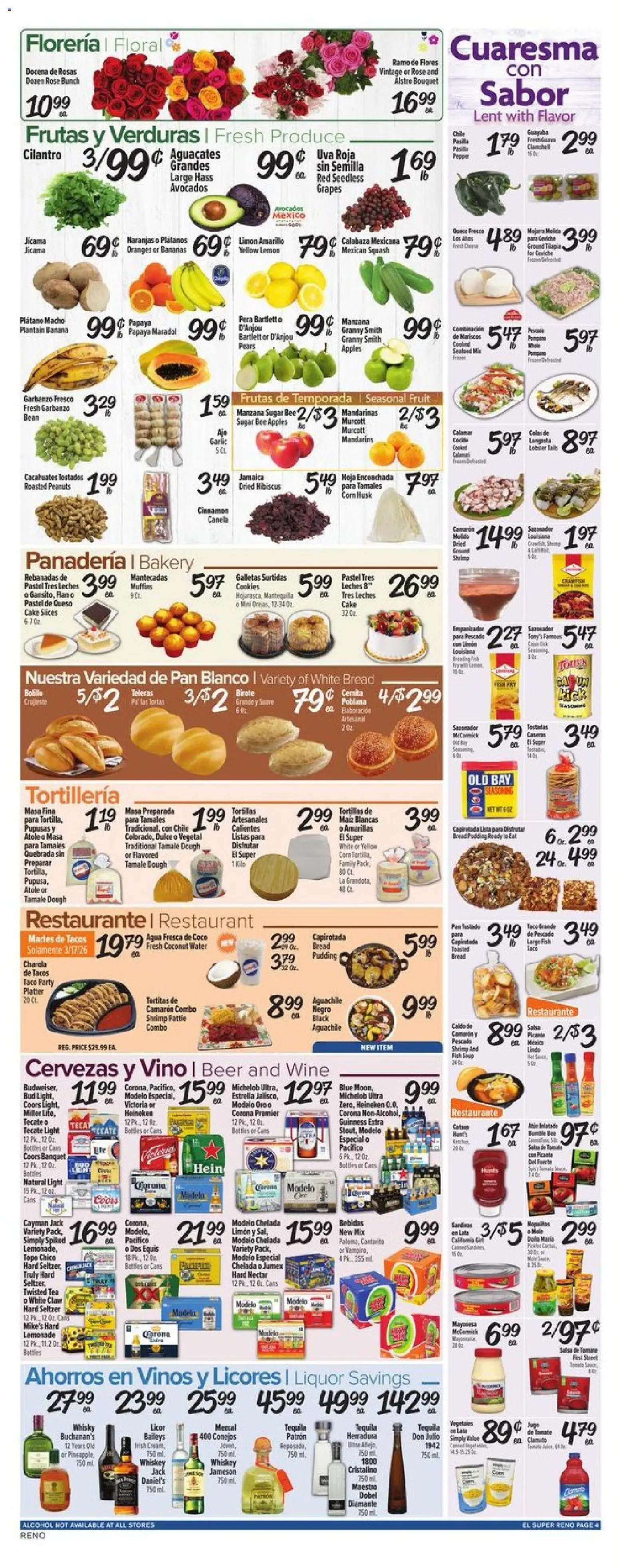 El Super Weekly Ad - NV - valid from 11.03.2026 | Page: 4 | Products: Bakery, Fish, Water, Garlic