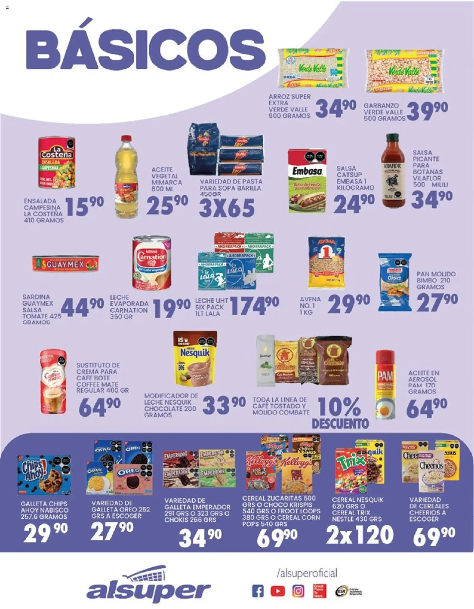 Nuevas ofertas de Alsuper válidas en toda la República Mexicana desde el 20.02.2026. ¡Encuentra las mejores ofertas en Alsuper folleto Zacatecas! | Página: 3 | Productos: Avena, Café, Arroz, Mate