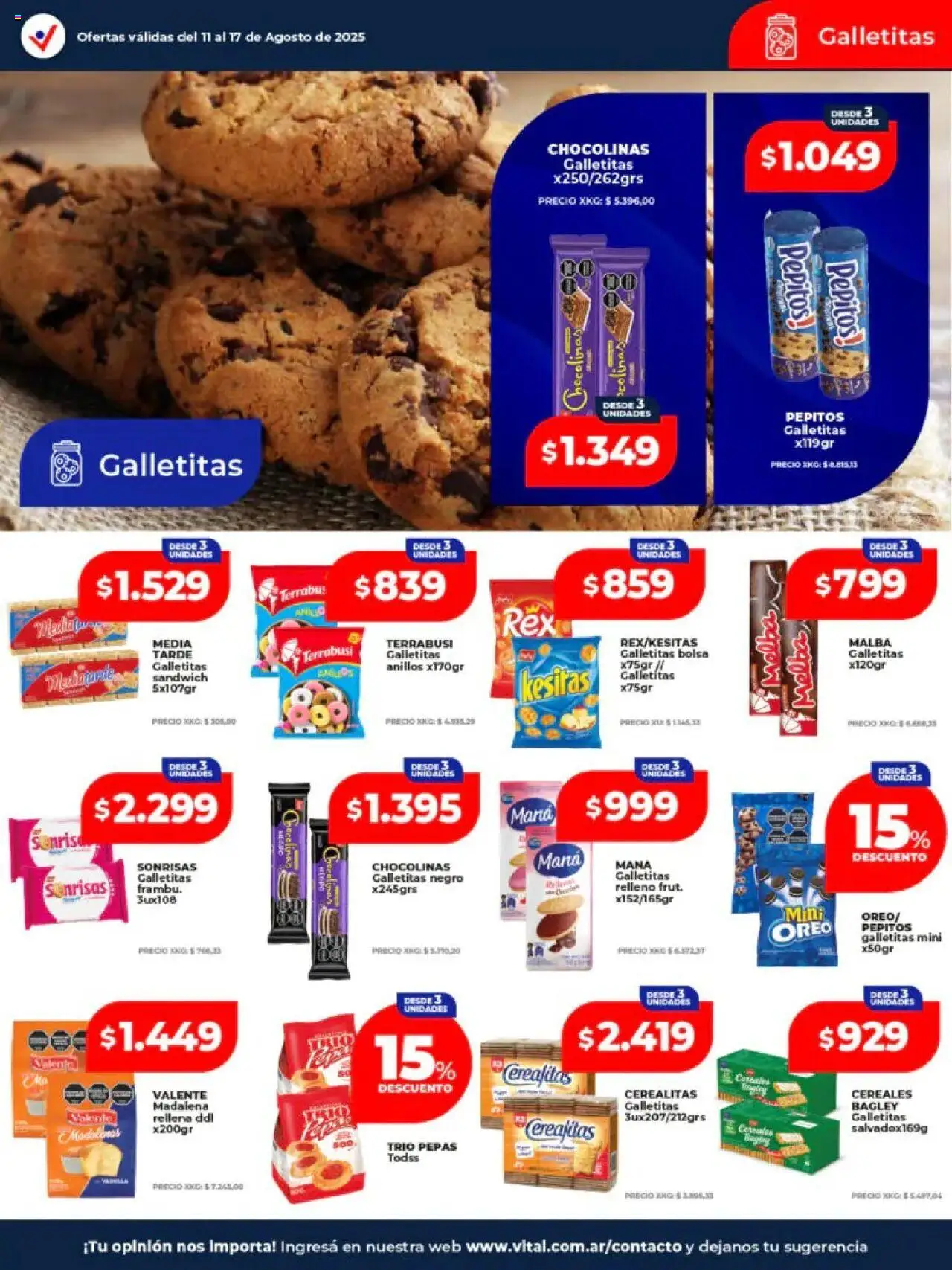 Vital ofertas │ válido desde el 11.08.2025 | Página: 20 | Productos: Bolsa, Galletitas, Cereales