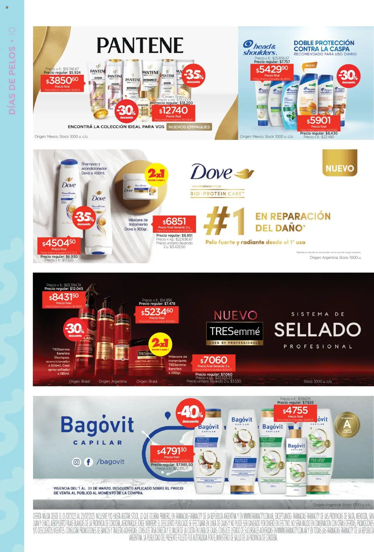 Farmacity catálogo │ válido desde el 01.07.2025 | Página: 10 | Productos: Sobre, Máscara, Shampoo, Acondicionador