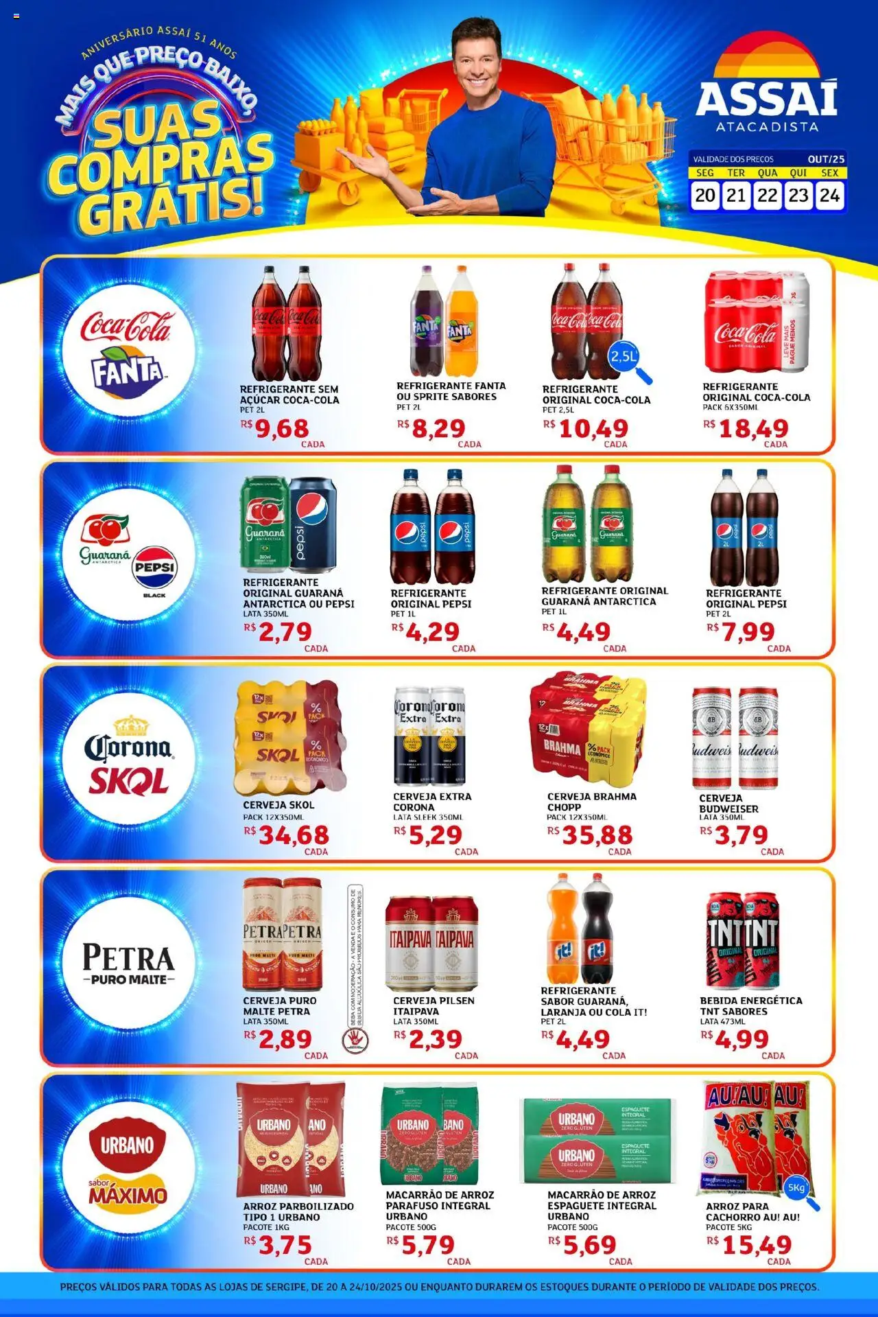 Assaí Atacadista Folheto - válido de 20.10.2025 | Página: 1 | Produtos: Guaraná, Cerveja, Bebida, Açúcar