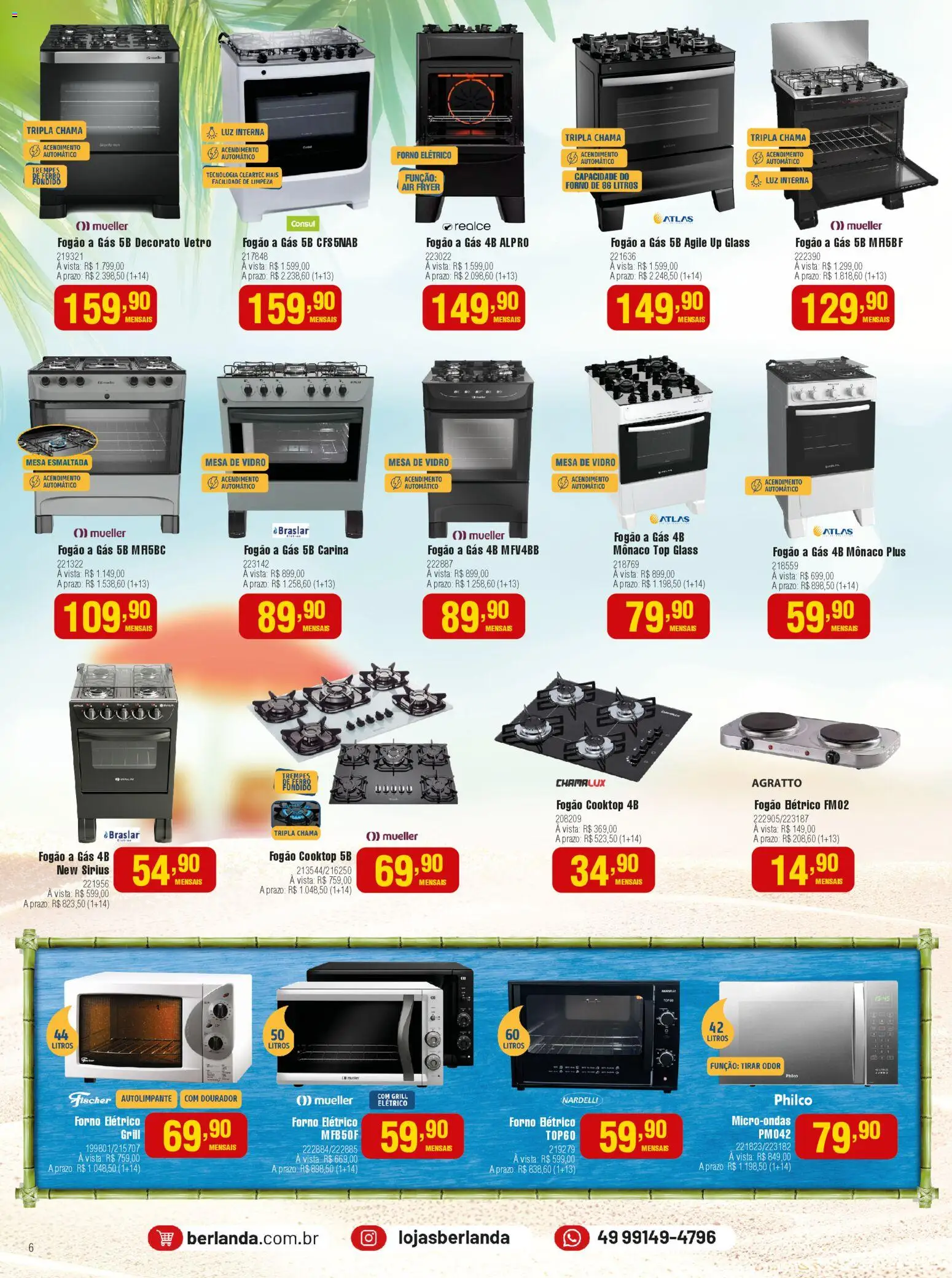 Berlanda Folheto - válido de 26.01.2026 | Página: 6 | Produtos: Fogão, Grill, Air fryer, Microondas