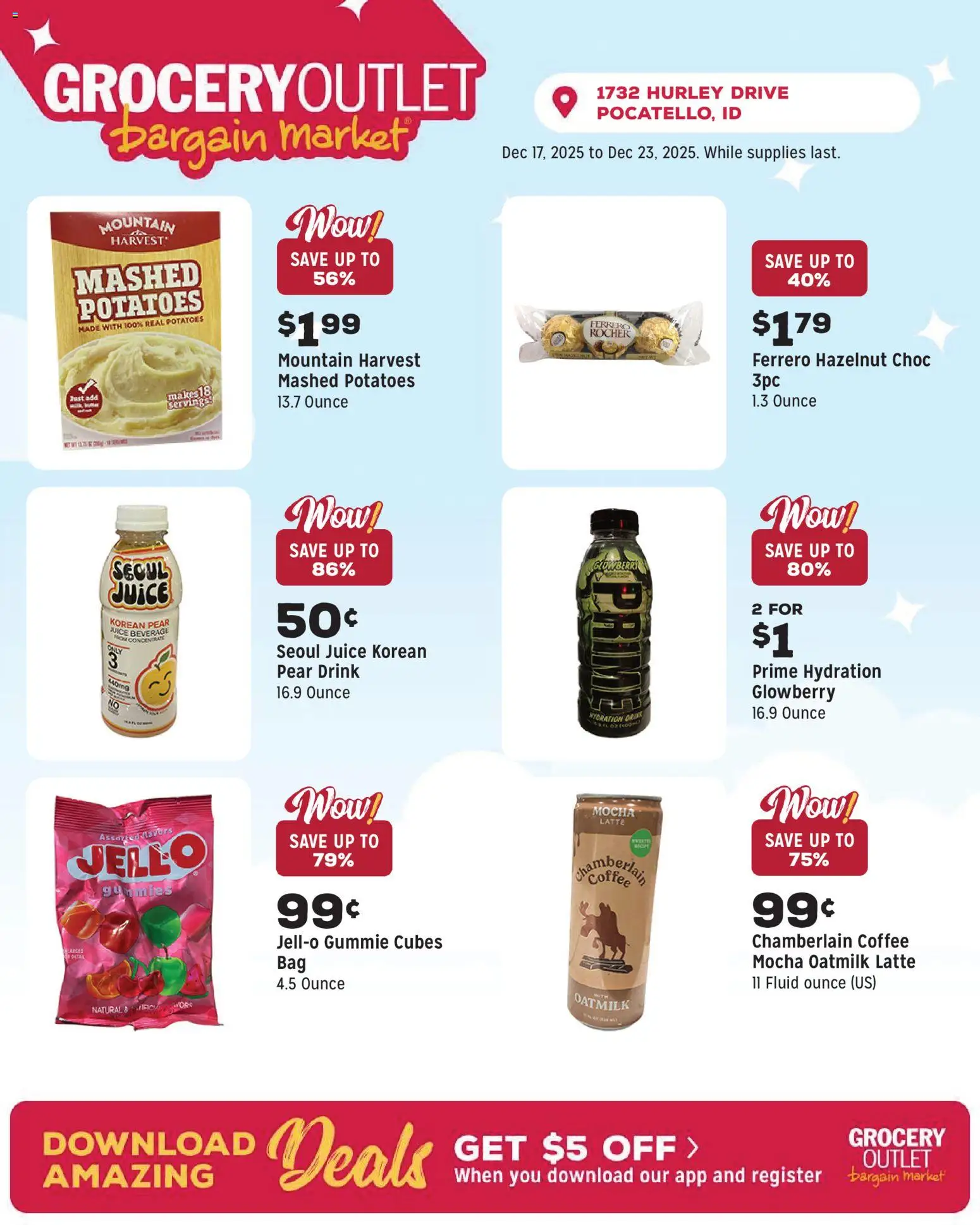Grocery Outlet Weekly Ad - ID - valid from 17.12.2025 | Page: 8 | Products: Coffee, Juice, Potatoes, Pear