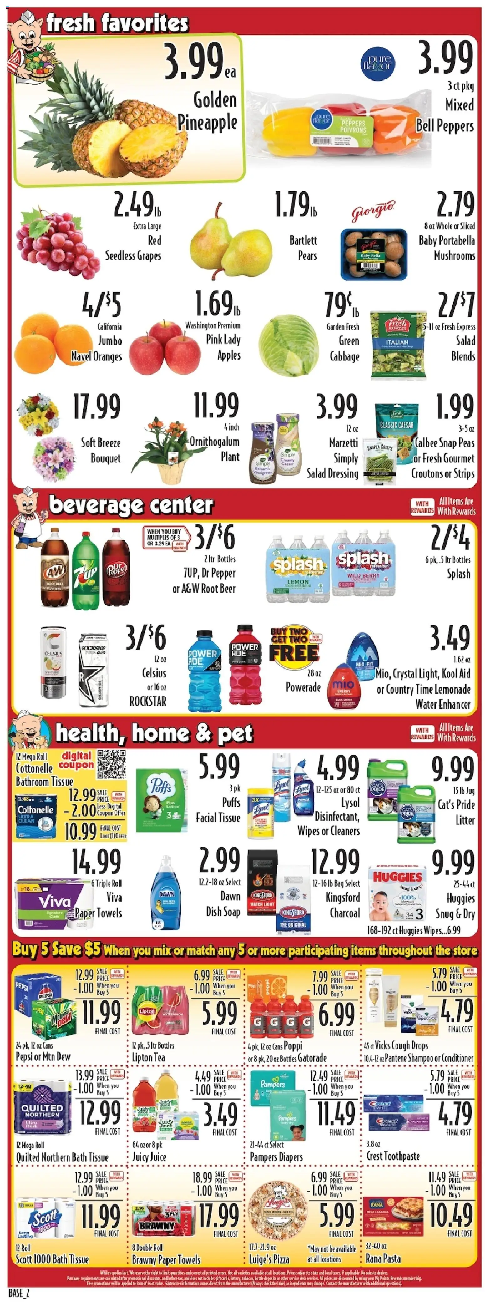 Piggly Wiggly Weekly Ad - valid from 15.04.2026 | Page: 2 | Products: Shampoo, Apples, Oranges, Grapes