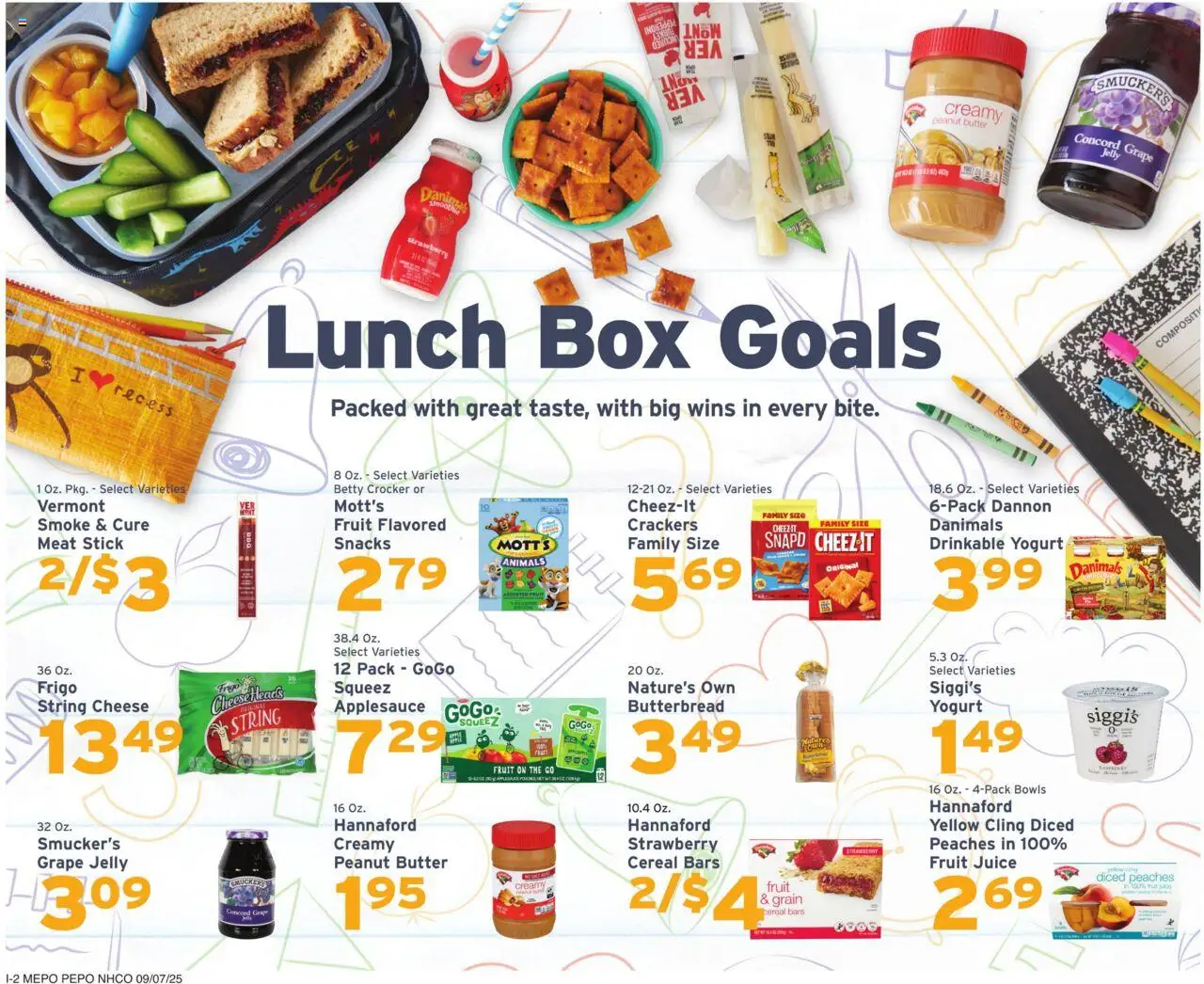 Hannaford Weekly Ad - valid from 07.09.2025 | Page: 10 | Products: Peaches, Box, Cheese, Yogurt