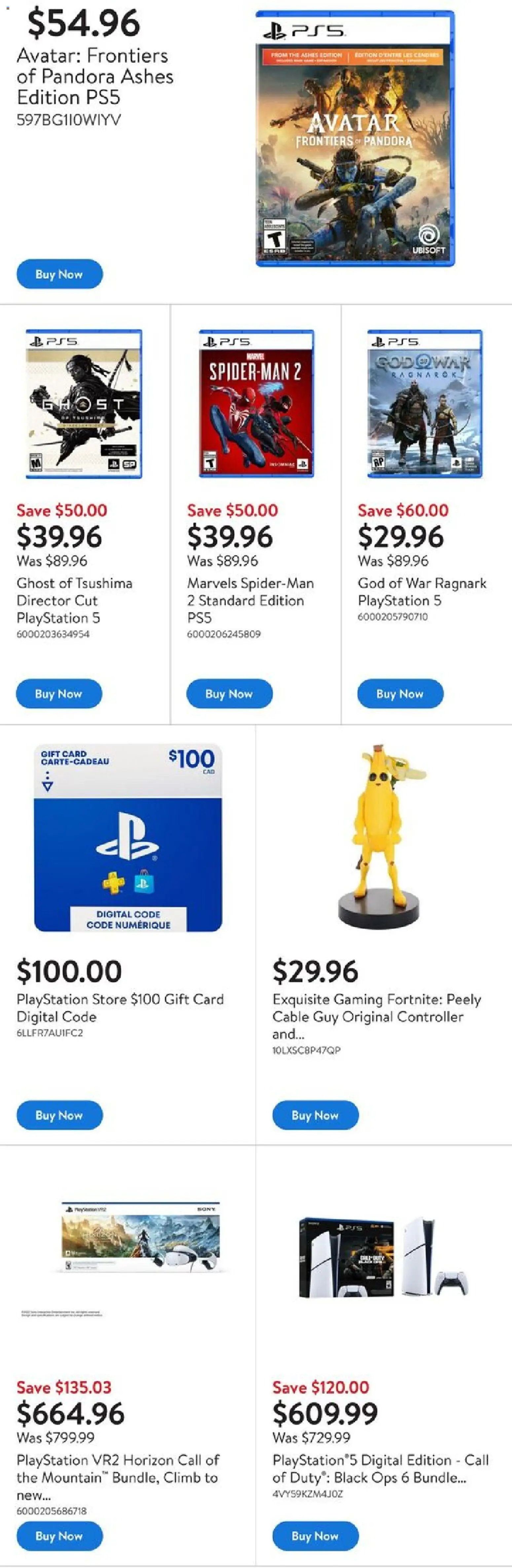 Walmart flyer valid from 04.12.2025 | Page: 4 | Products: Cable, Playstation