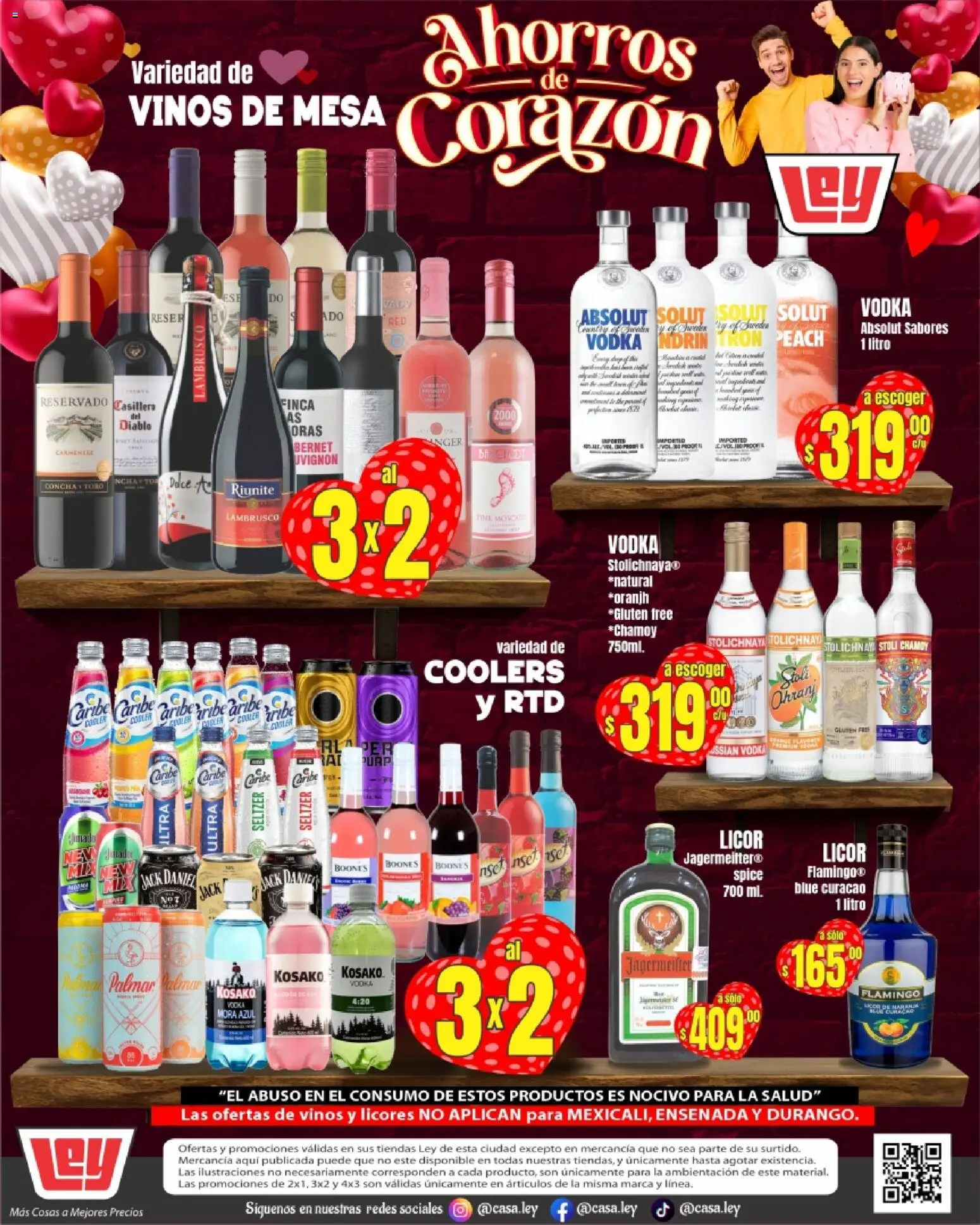 Nuevas ofertas de Casa Ley válidas en toda la República Mexicana desde el 03.02.2026. ¡Encuentra las mejores ofertas en Casa Ley folleto Ahorros de Corazón frontera! | Página: 18 | Productos: Mesa, Vodka