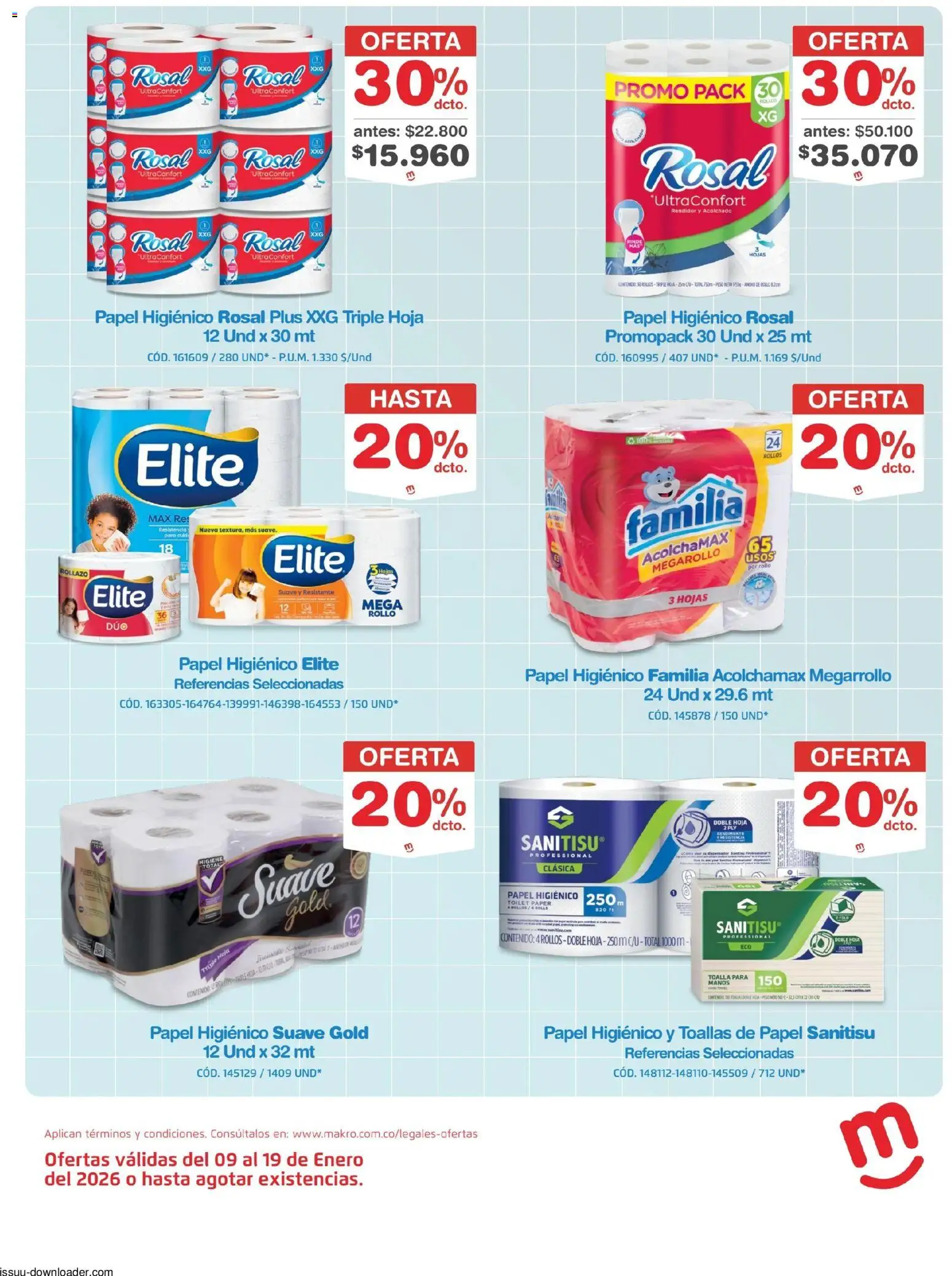 Makro revista - valida desde el 09.01.2026 | Página: 9 | Productos: Toalla, Toallas, Papel higiénico