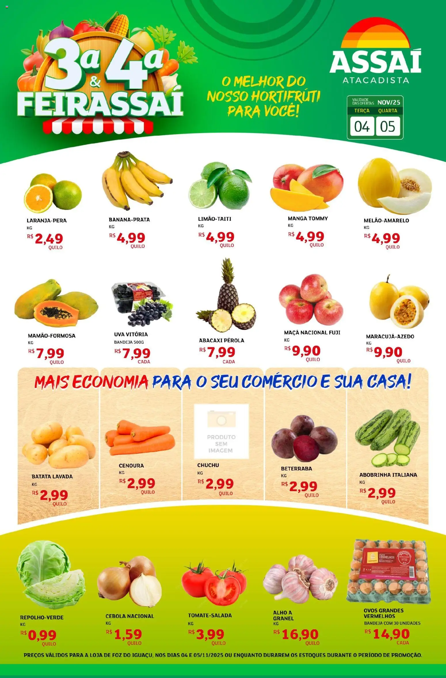 Assaí Atacadista Folheto - válido de 04.11.2025 | Página: 1 | Produtos: Abobrinha, Beterraba, Bandeja, Batata