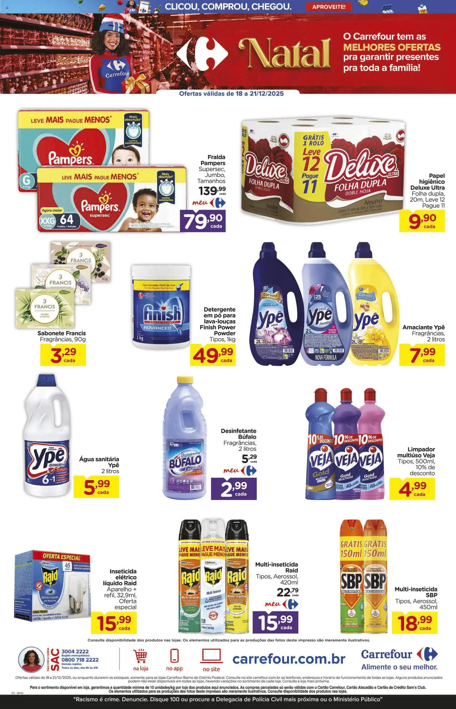 Carrefour Bairro Folheto - válido de 18.12.2025 | Página: 3 | Produtos: Pampers, Pó, Sabonete, Água sanitária
