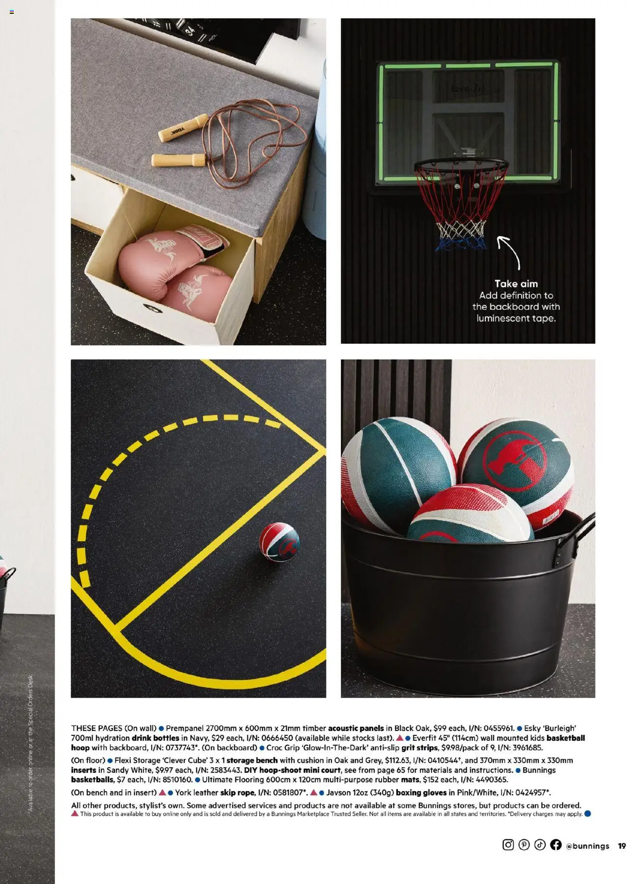 Bunnings Warehouse catalogue - valid from 01.08.2025 | Page: 19 | Products: Basketball, Desk, Gloves, Bench
