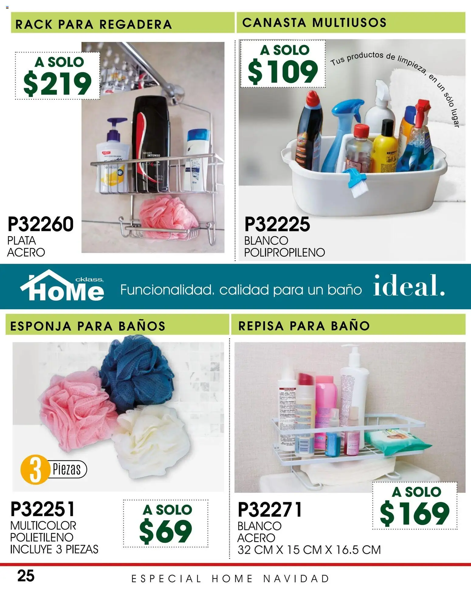Nuevas ofertas de Cklass válidas en toda la República Mexicana desde el 30.11.2025. ¡Encuentra las mejores ofertas en Cklass catálogo Navinad! | Página: 26 | Productos: Repisa, Esponja, Baño, Regadera