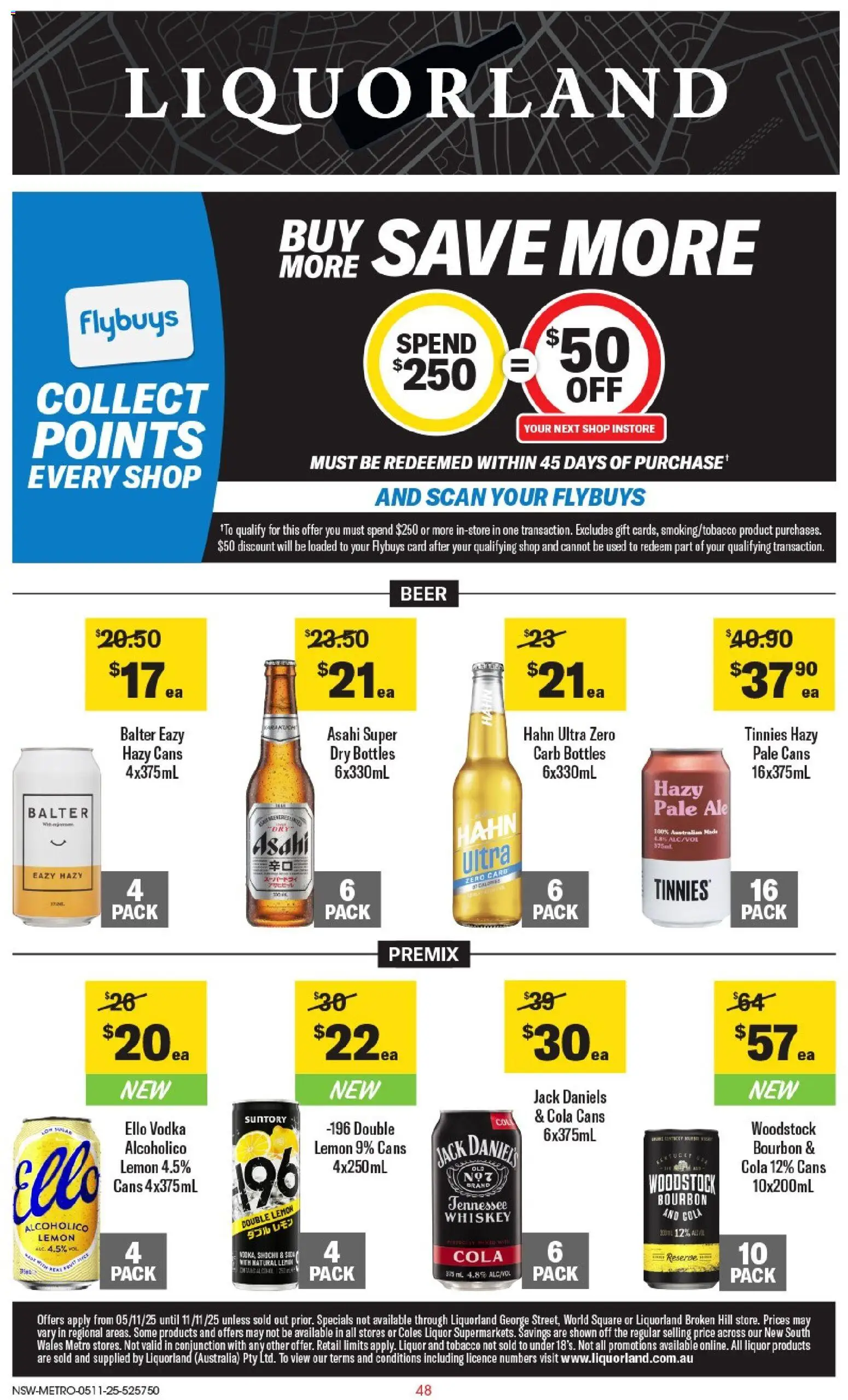 Liquorland catalogue - valid from 05.11.2025 | Page: 1 | Products: Bourbon, Vodka, Whiskey, Lemon