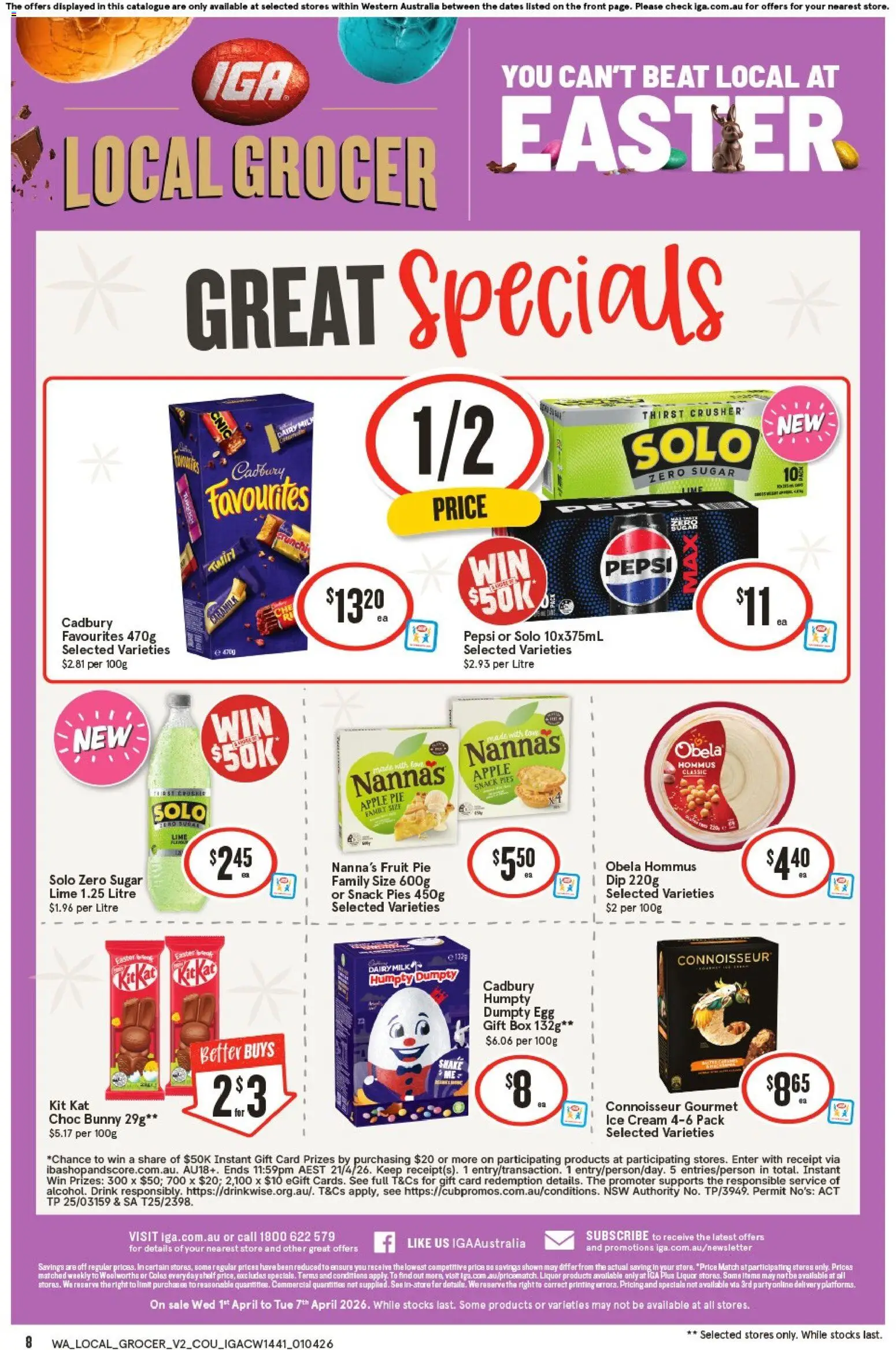 IGA catalogue - valid from 04.04.2026 | Page: 8 | Products: Milk, Dairy, Cream, Ice cream