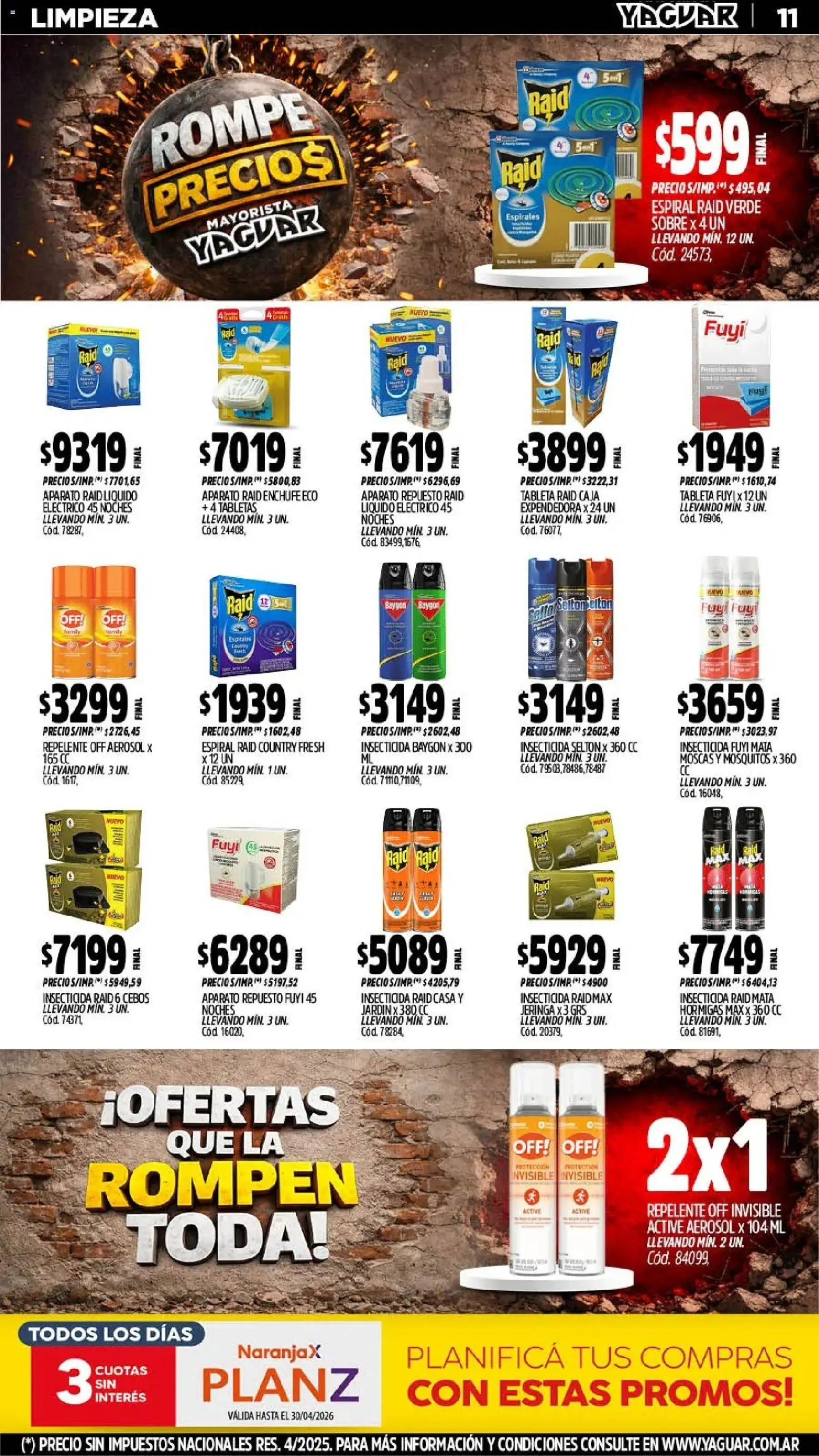 Yaguar - Oferta Semanal Mar del Plata │ válido desde el 06.04.2026 | Página: 11 | Productos: Repelente, Sobre, Enchufe, Caja