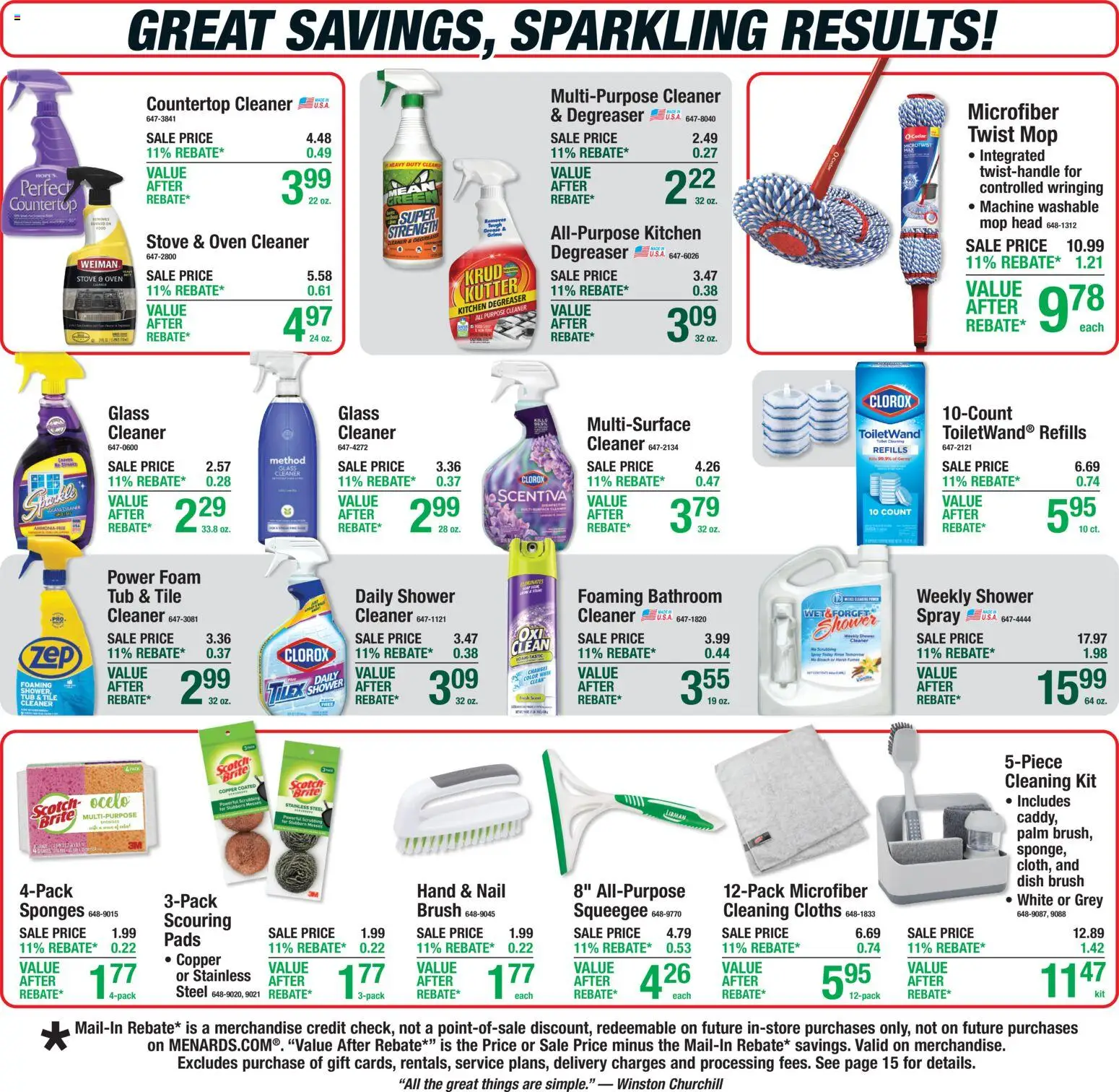 Menards Weekly Ad - valid from 30.04.2026 | Page: 18 | Products: Shower, Cleaning cloths, Pads, Stove