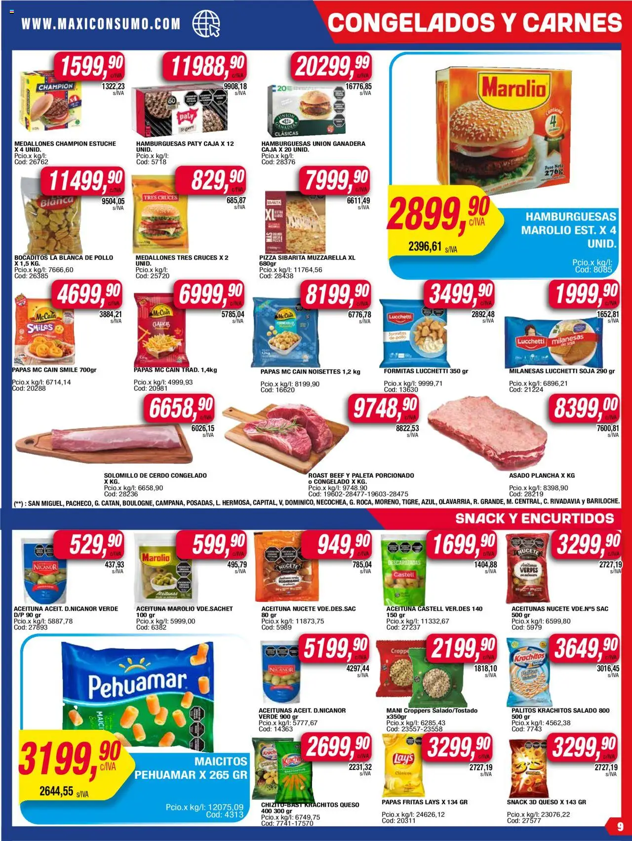 Maxiconsumo ofertas │ válido desde el 23.06.2025 | Página: 9 | Productos: Peso, Pollo, Muzzarella, Cava