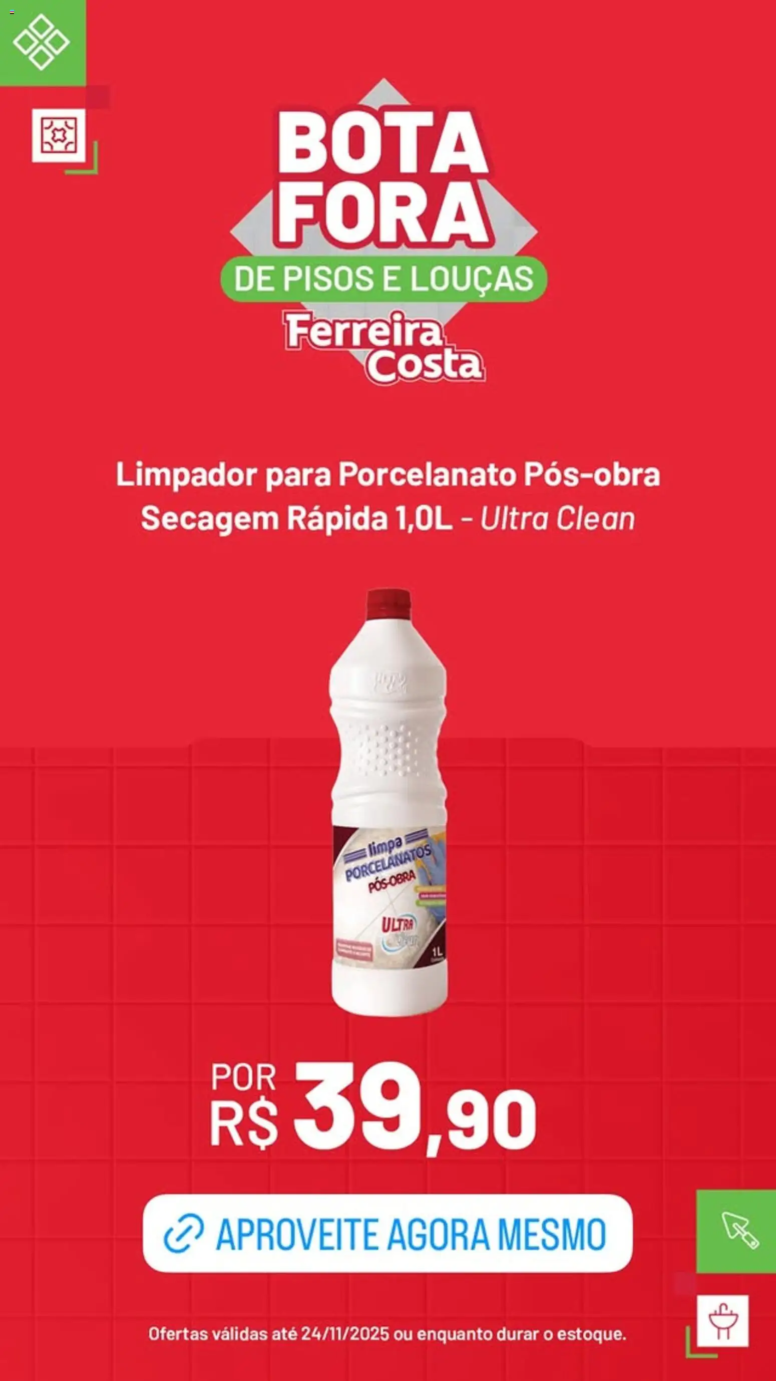 Ferreira Costa Folheto - válido de 27.10.2025 | Página: 3 | Produtos: Porcelanato