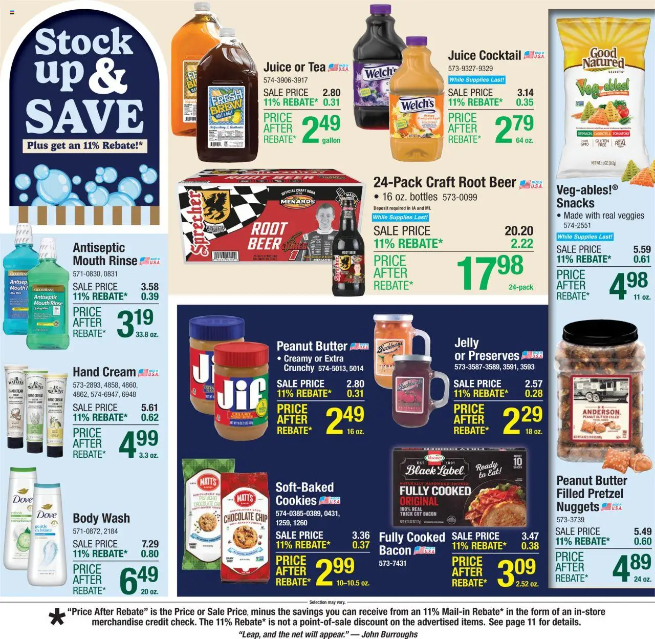 Menards Weekly Ad - valid from 17.09.2025 | Page: 14 | Products: Butter, Juice, Tomatoes, Tea
