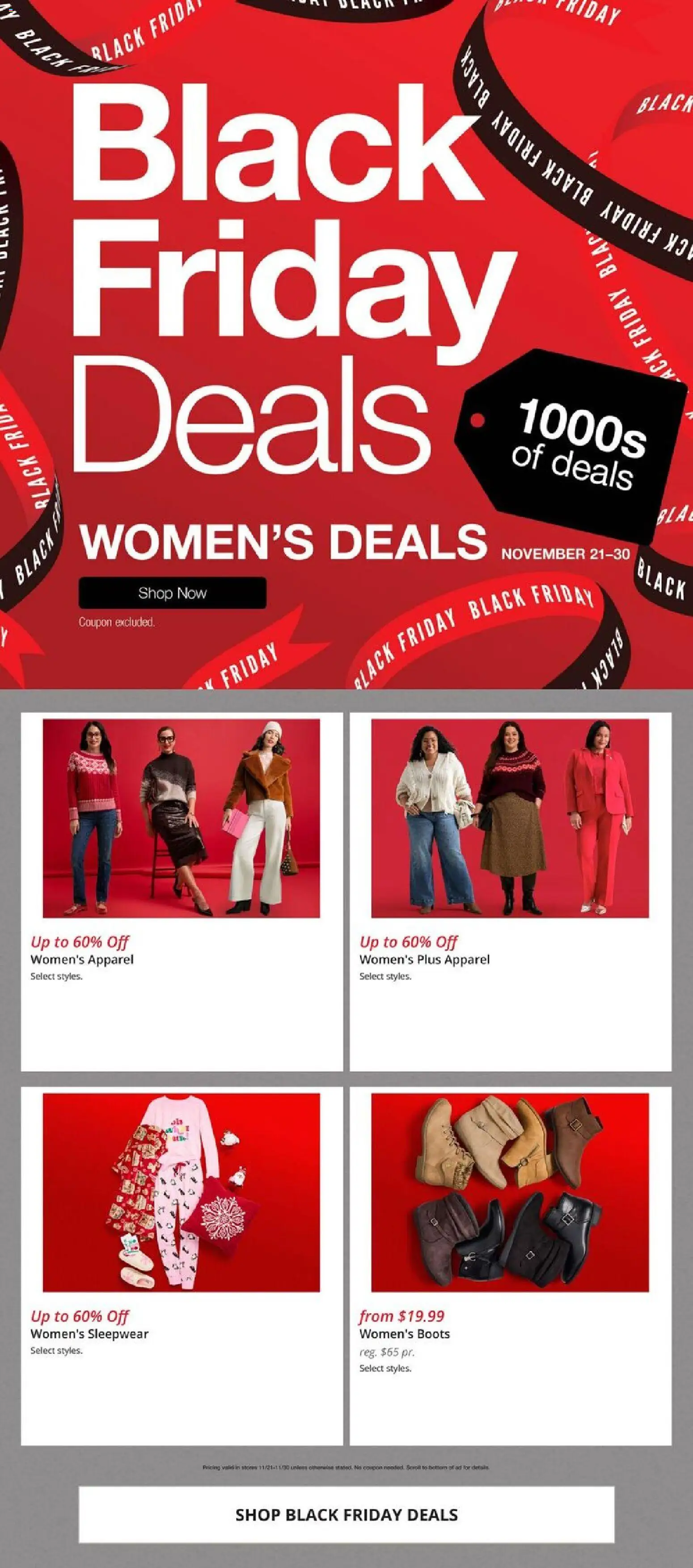 JCPenney Black Friday Women´s Deals - valid from 21.11.2025 | Page: 1 | Products: Boots