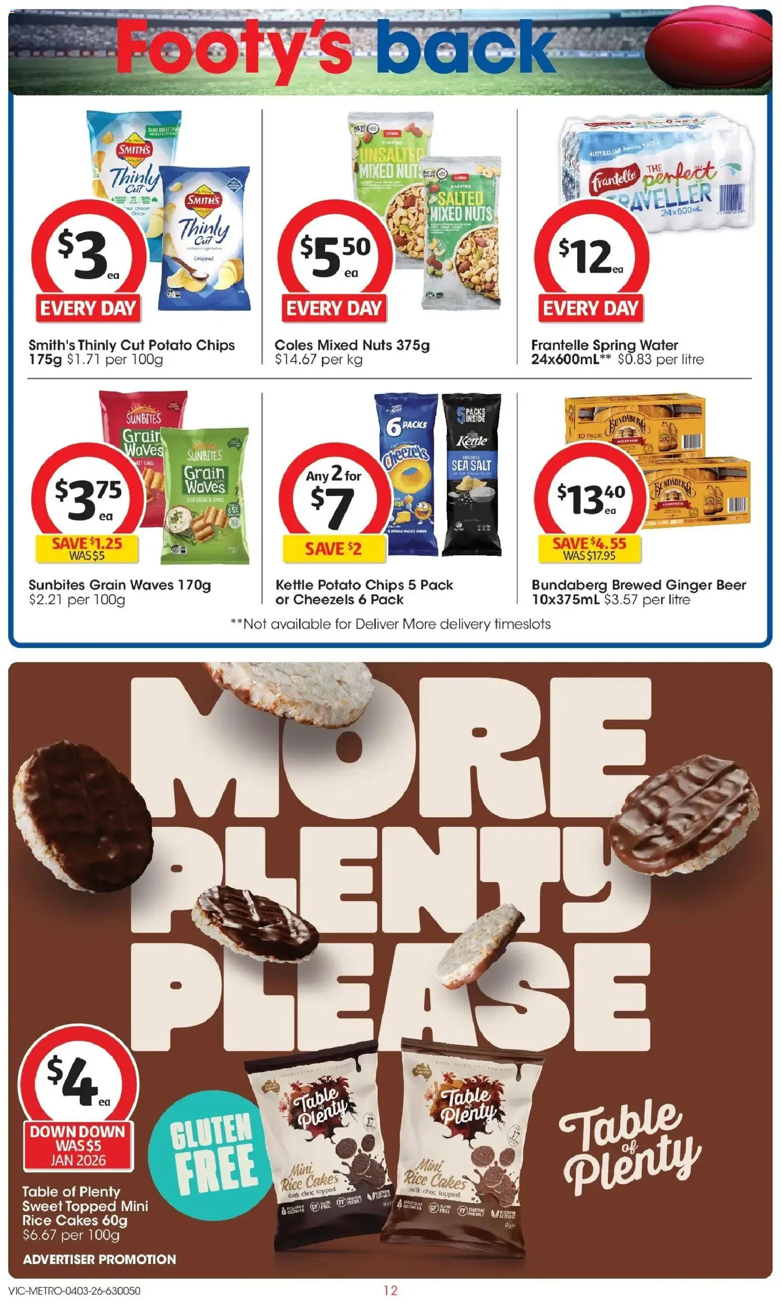 Coles catalogue - valid from 04.03.2026 | Page: 12 | Products: Ginger, Chips, Water, Salt