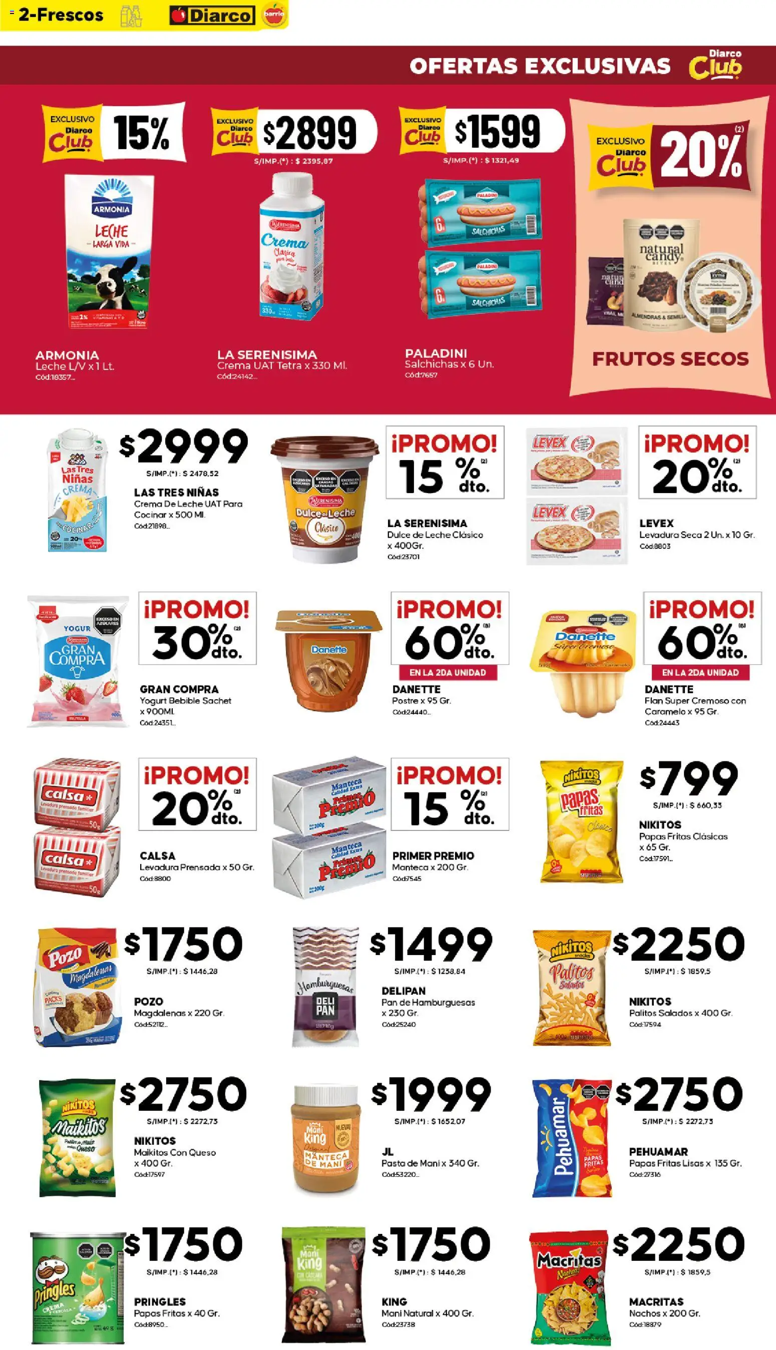 Diarco - Ofertas Diarco Barrio │ válido desde el 29.12.2025 | Página: 2 | Productos: Manteca, Queso, Pan, Papas fritas