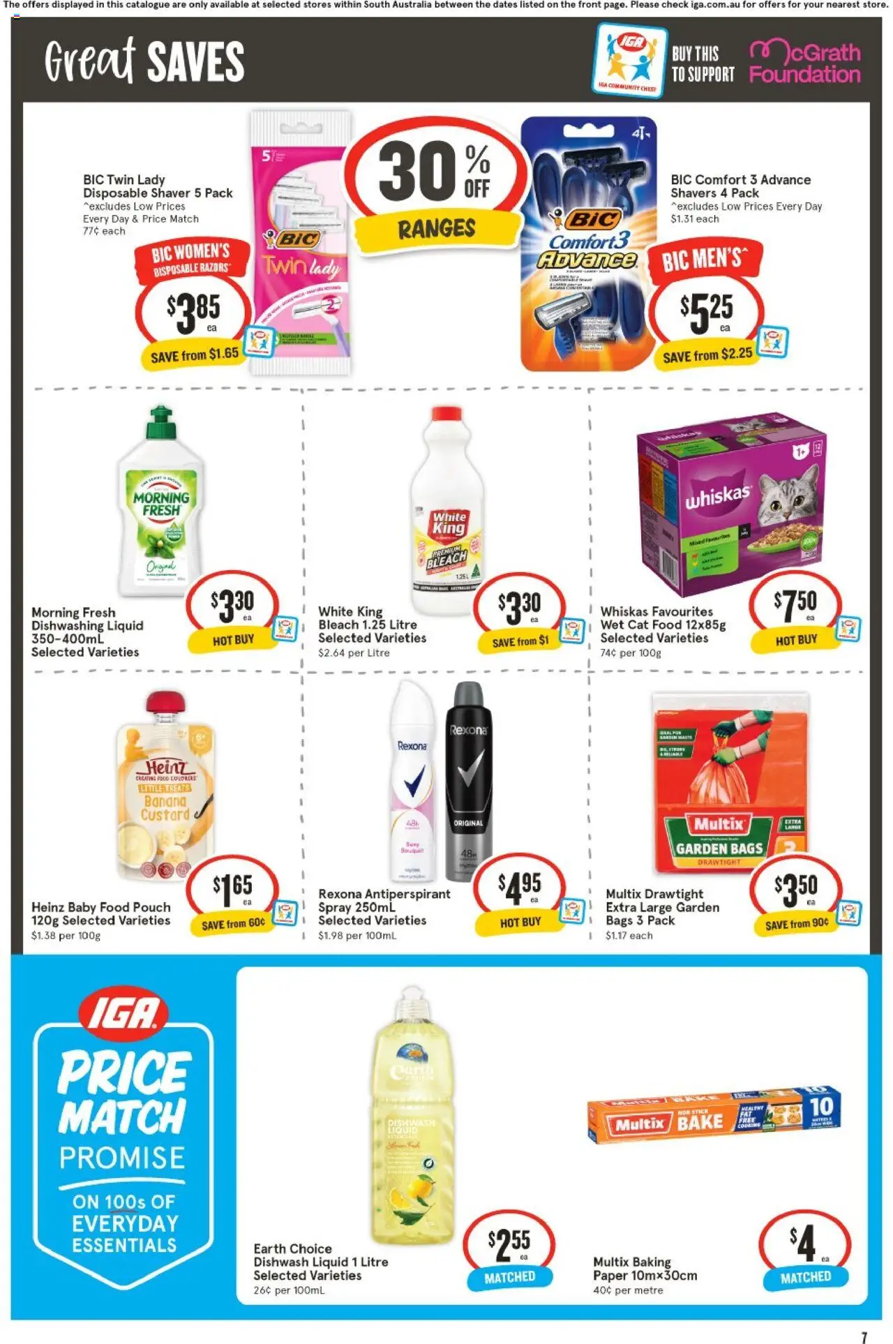 IGA catalogue - valid from 10.09.2025 | Page: 8 | Products: Antiperspirant, Baby food, Foundation, Razors