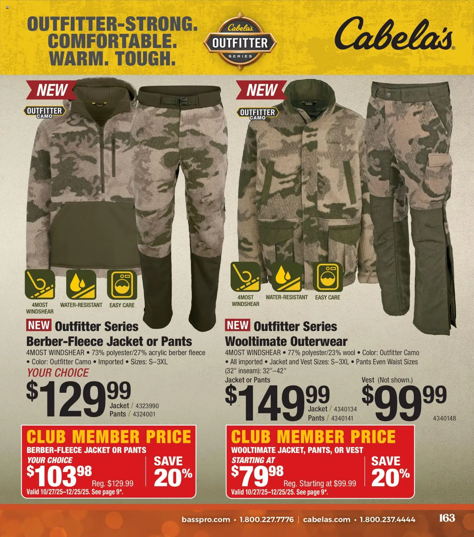 Cabela's Christmas Gift Guide 25 - valid from 01.11.2025 | Page: 163 | Products: Acrylic, Vest, Jacket, Pants
