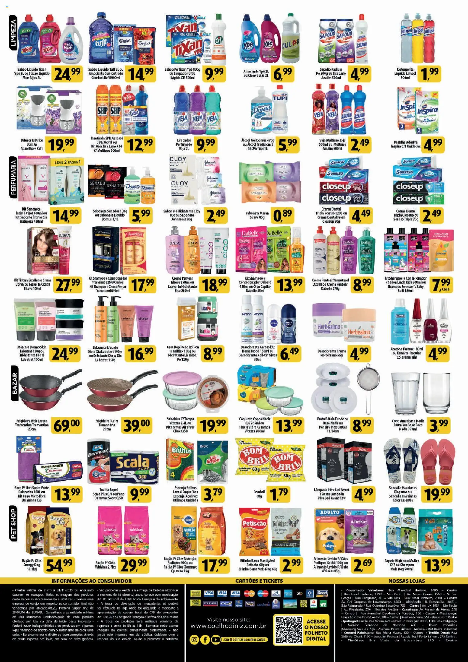 Coelho Diniz Folheto - válido de 01.11.2025 | Página: 4 | Produtos: Pêssego, Desodorante, Leite, Inseticida