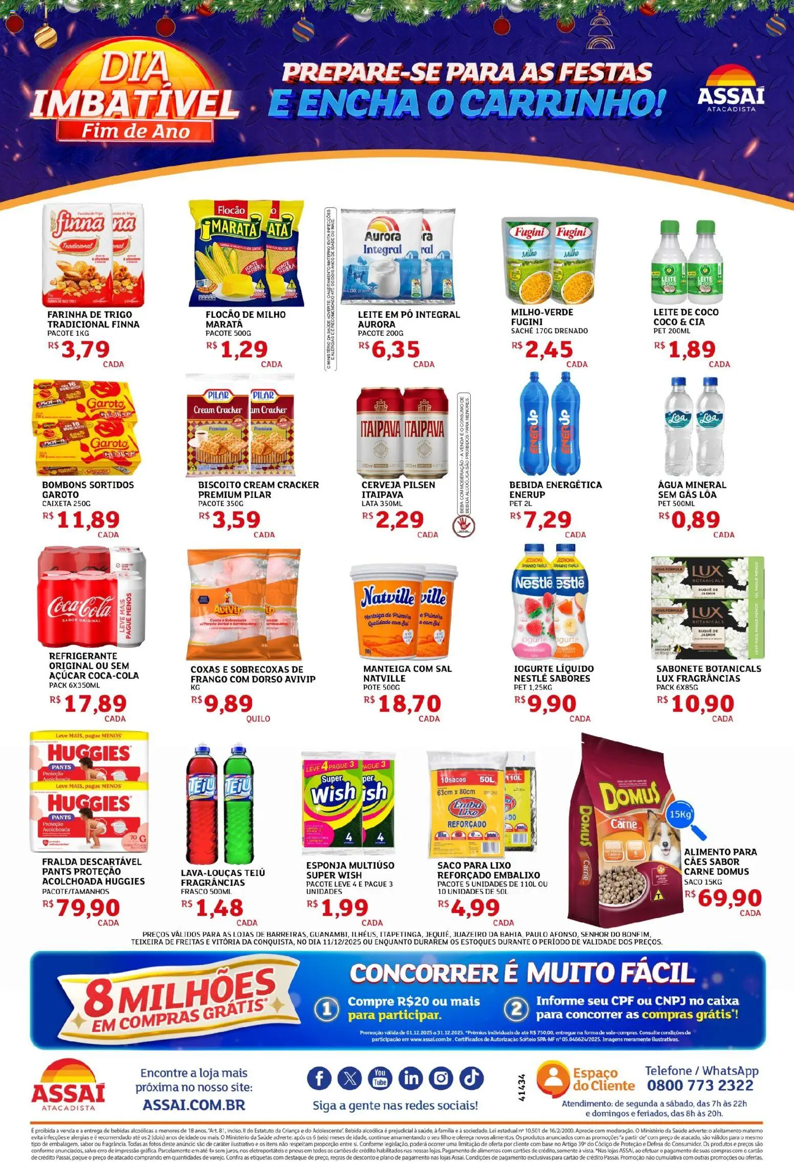 Assaí Atacadista Folheto - válido de 11.12.2025 | Página: 2 | Produtos: Farinha de trigo, Iogurte, Base, Leite em pó
