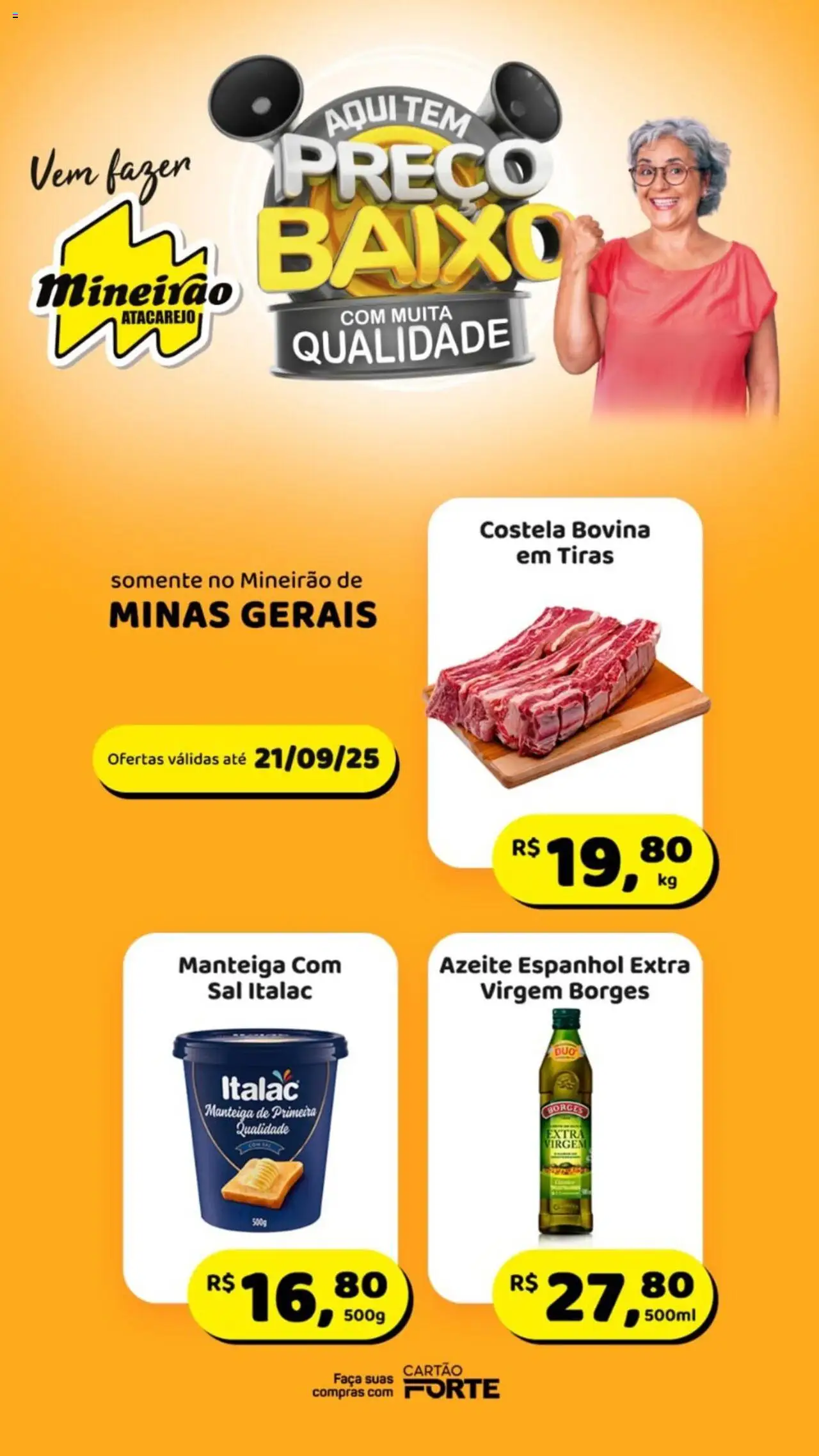 Mineirão Atacarejo Folheto - válido de 15.09.2025 | Página: 2 | Produtos: Manteiga, Faca, Sal, Azeite
