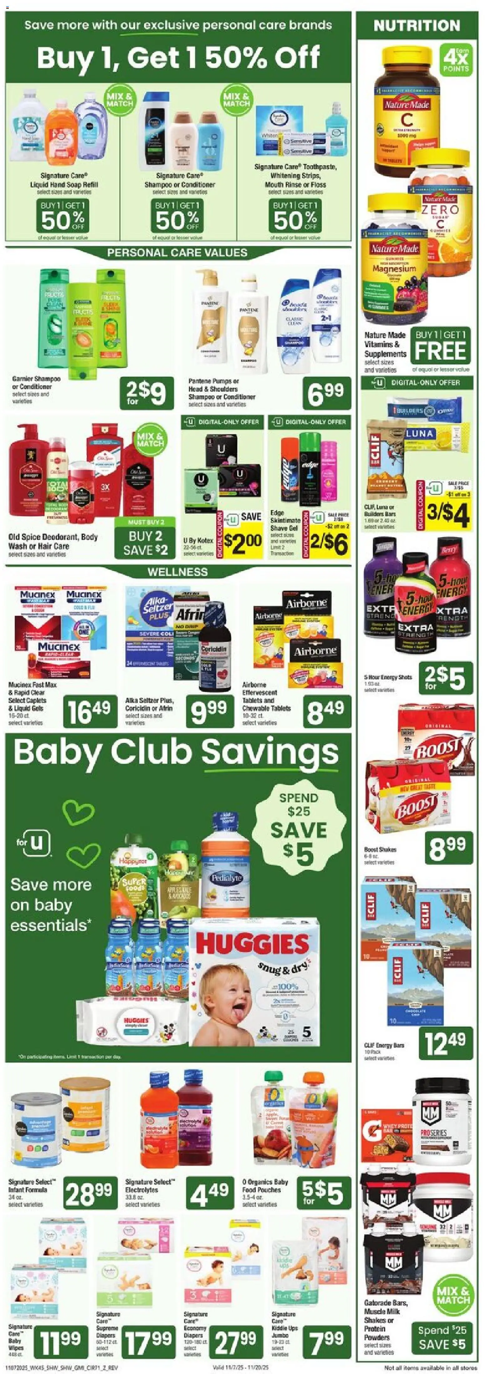 Shaw's Weekly Ad - NH - valid from 07.11.2025 | Page: 6 | Products: Shampoo, Conditioner, Milk, Mouth Rinse