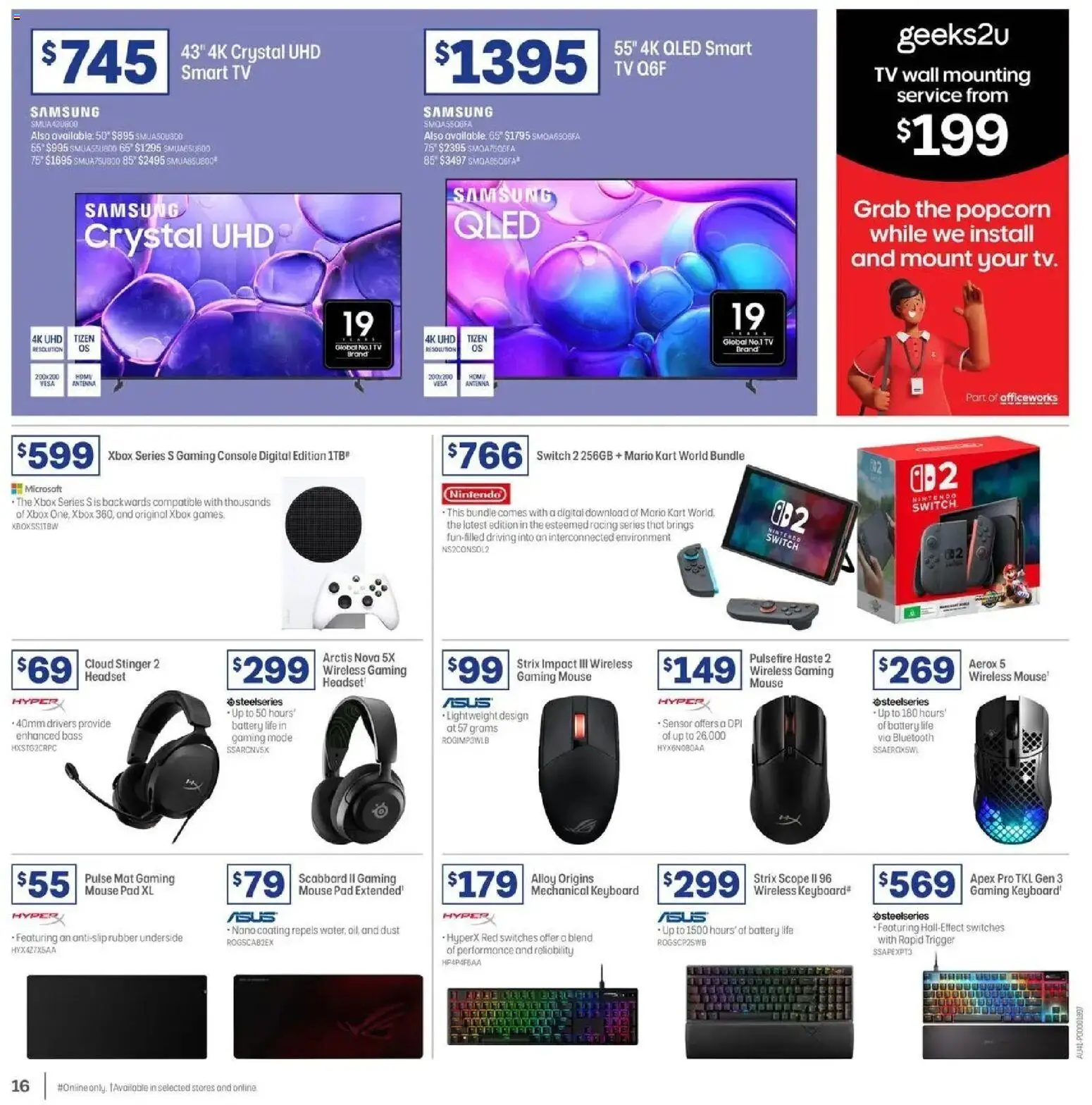 Officeworks catalogue - valid from 31.03.2026 | Page: 16 | Products: Battery, Digital, Mouse, Tv