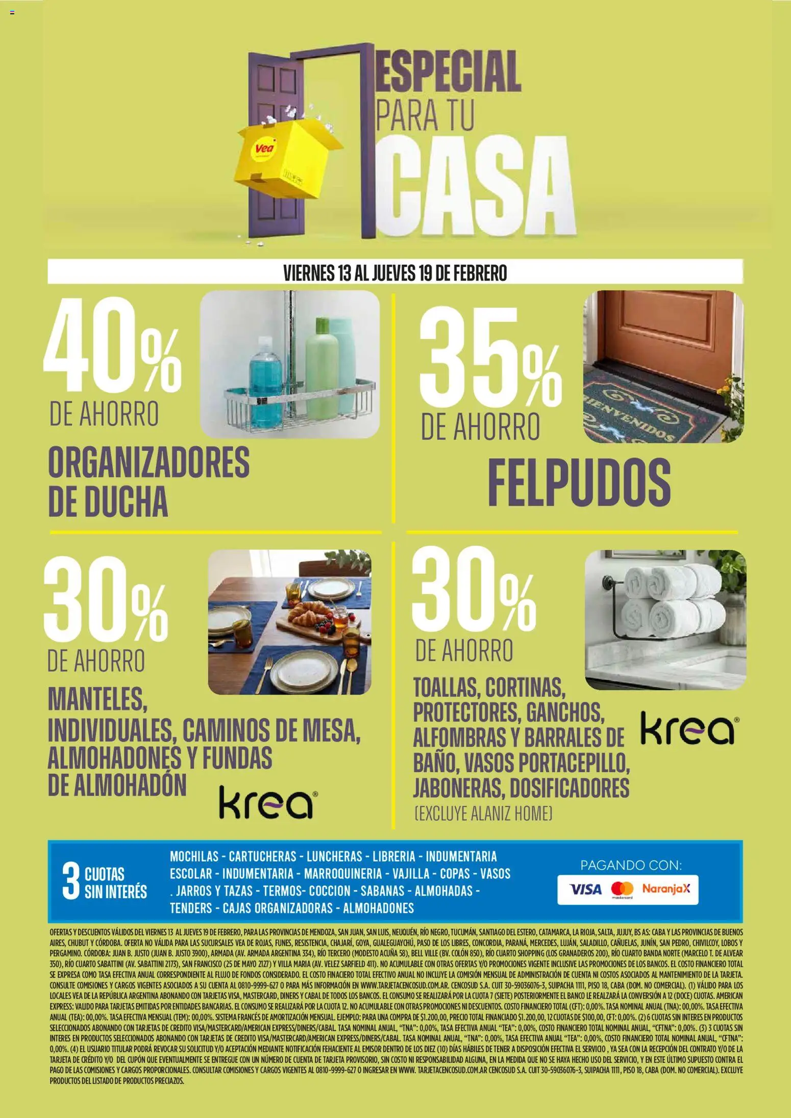 Vea - Ofertas especial para tu casa │ válido desde el 13.02.2026 | Página: 12 | Productos: Banco, Sabanas, Almohadon, Ducha