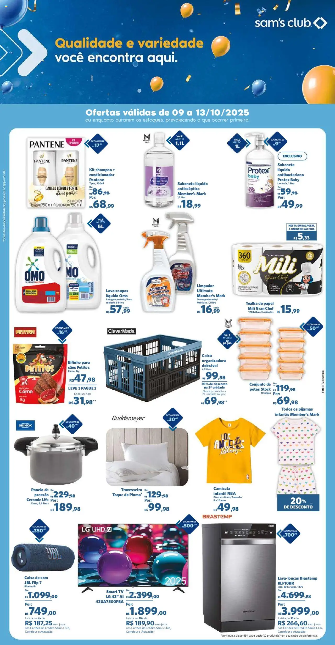 Sam's Club Folheto - válido de 09.10.2025 | Página: 3 | Produtos: Condicionador, Caixa, Carne, Pijamas
