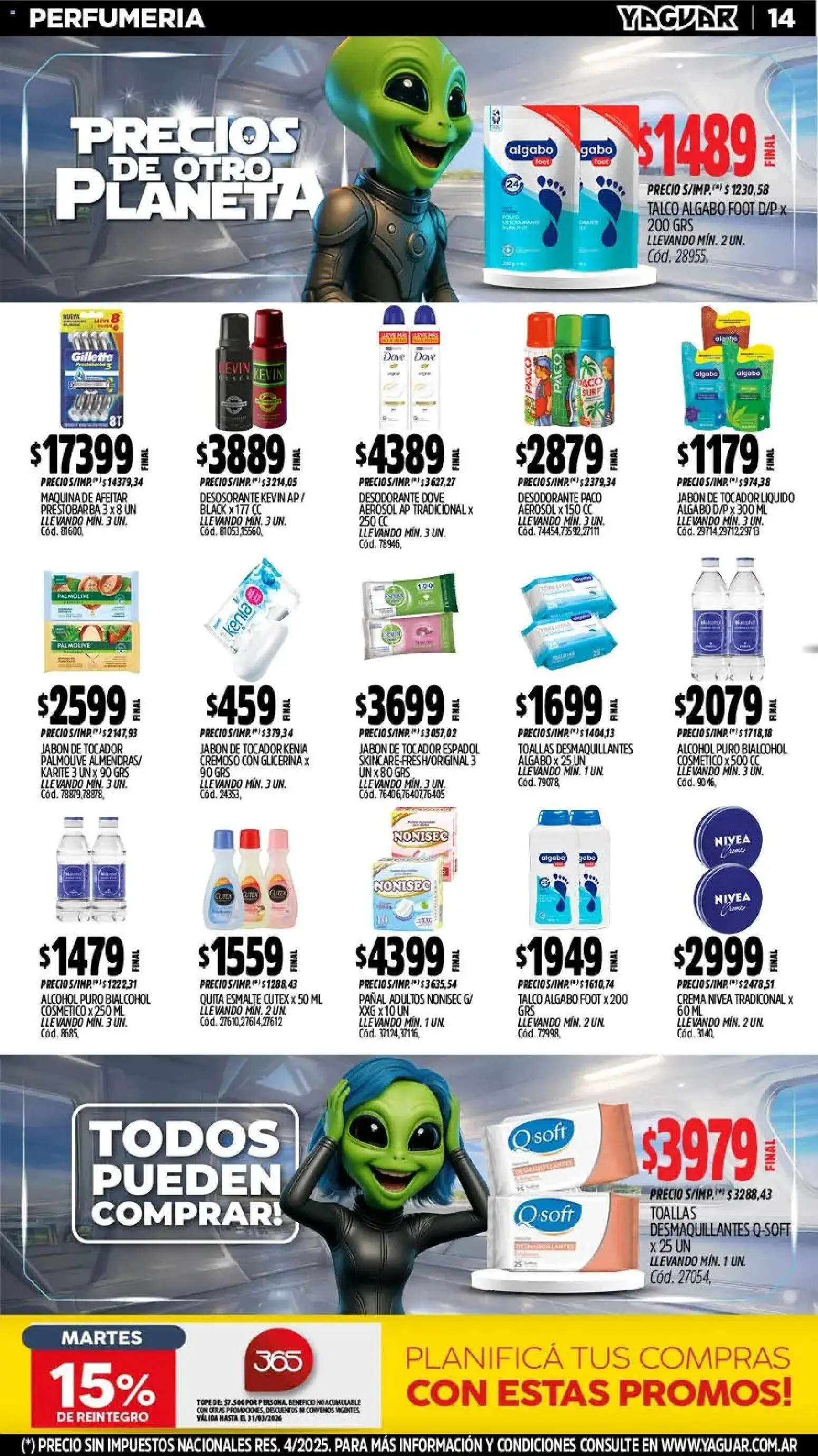 Yaguar - Oferta Semanal Ing Masch │ válido desde el 02.03.2026 | Página: 15 | Productos: Toallas, Jabón, Desodorante, Crema