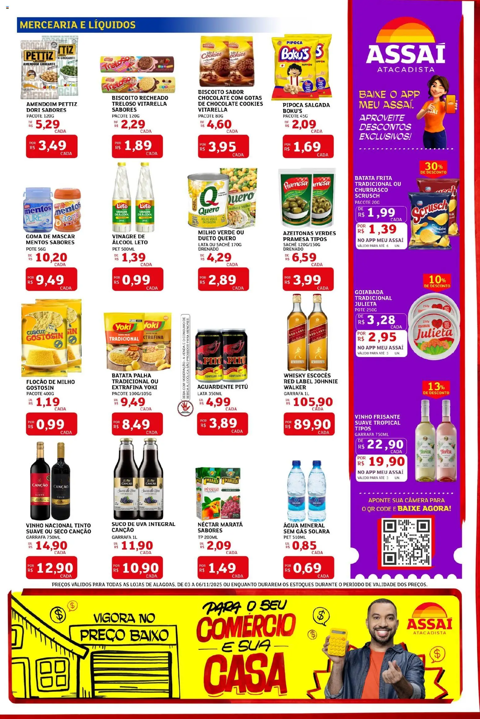 Assaí Atacadista Folheto - válido de 03.11.2025 | Página: 3 | Produtos: Amendoim, Azeitonas, Ervilha, Whisky