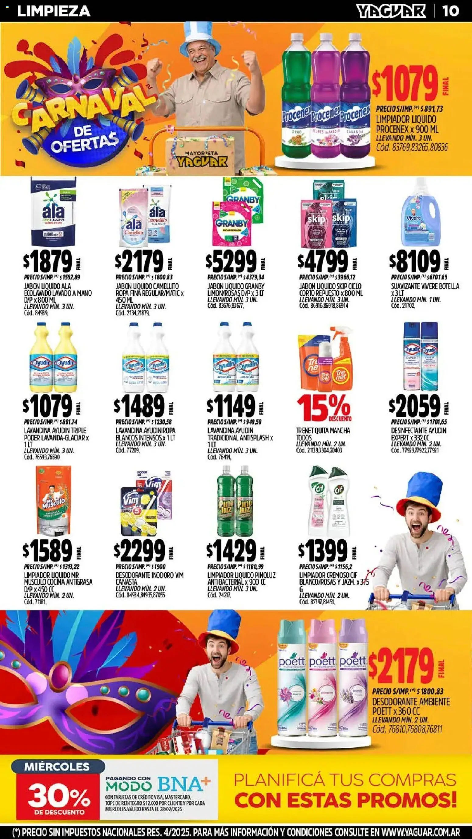 Yaguar - Oferta Semanal General Roca │ válido desde el 16.02.2026 | Página: 10 | Productos: Botella, Inodoro, Desodorante, Limpiador