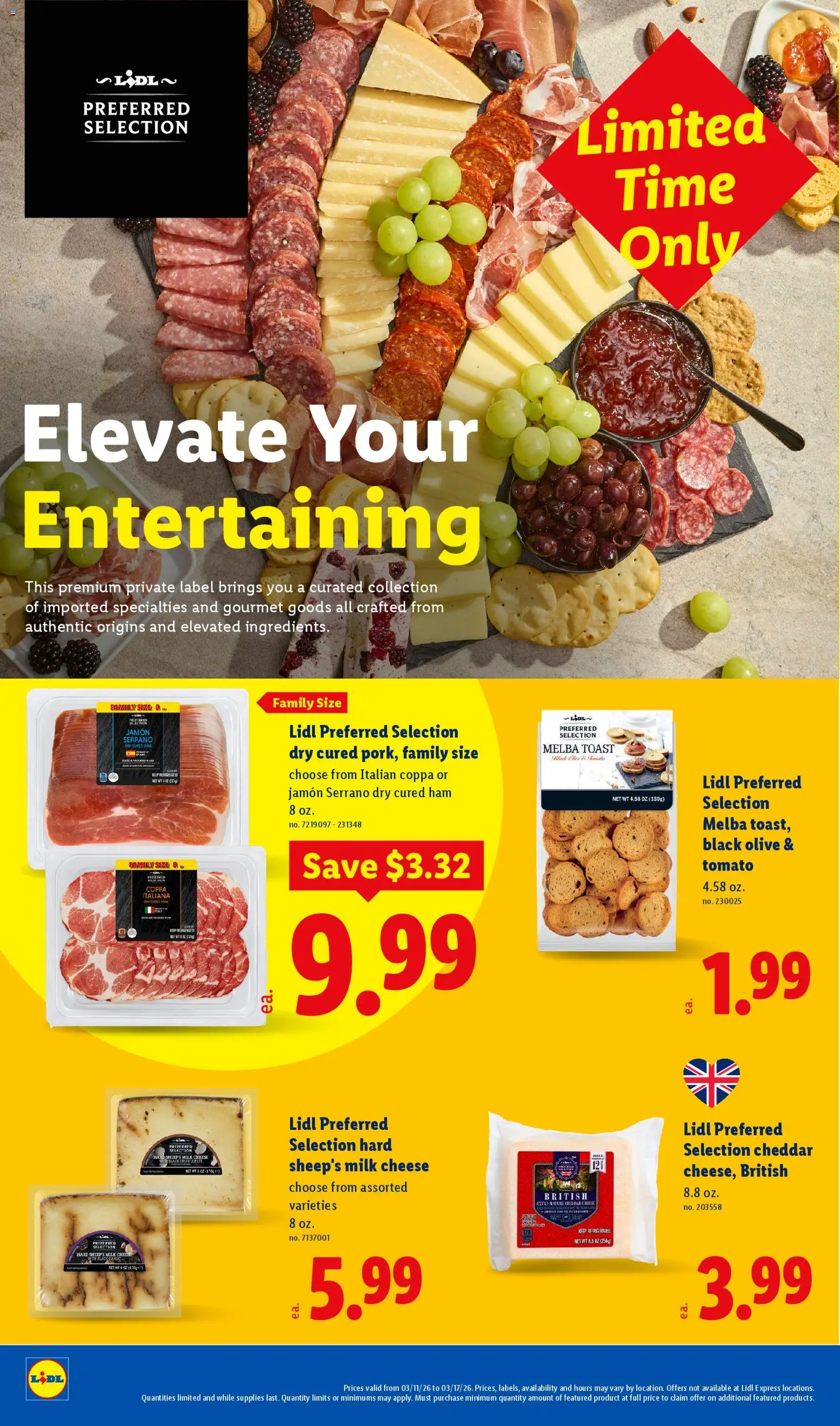 Lidl Weekly Ad - valid from 11.03.2026 | Page: 20 | Products: Milk, Cheese, Ham, Garlic